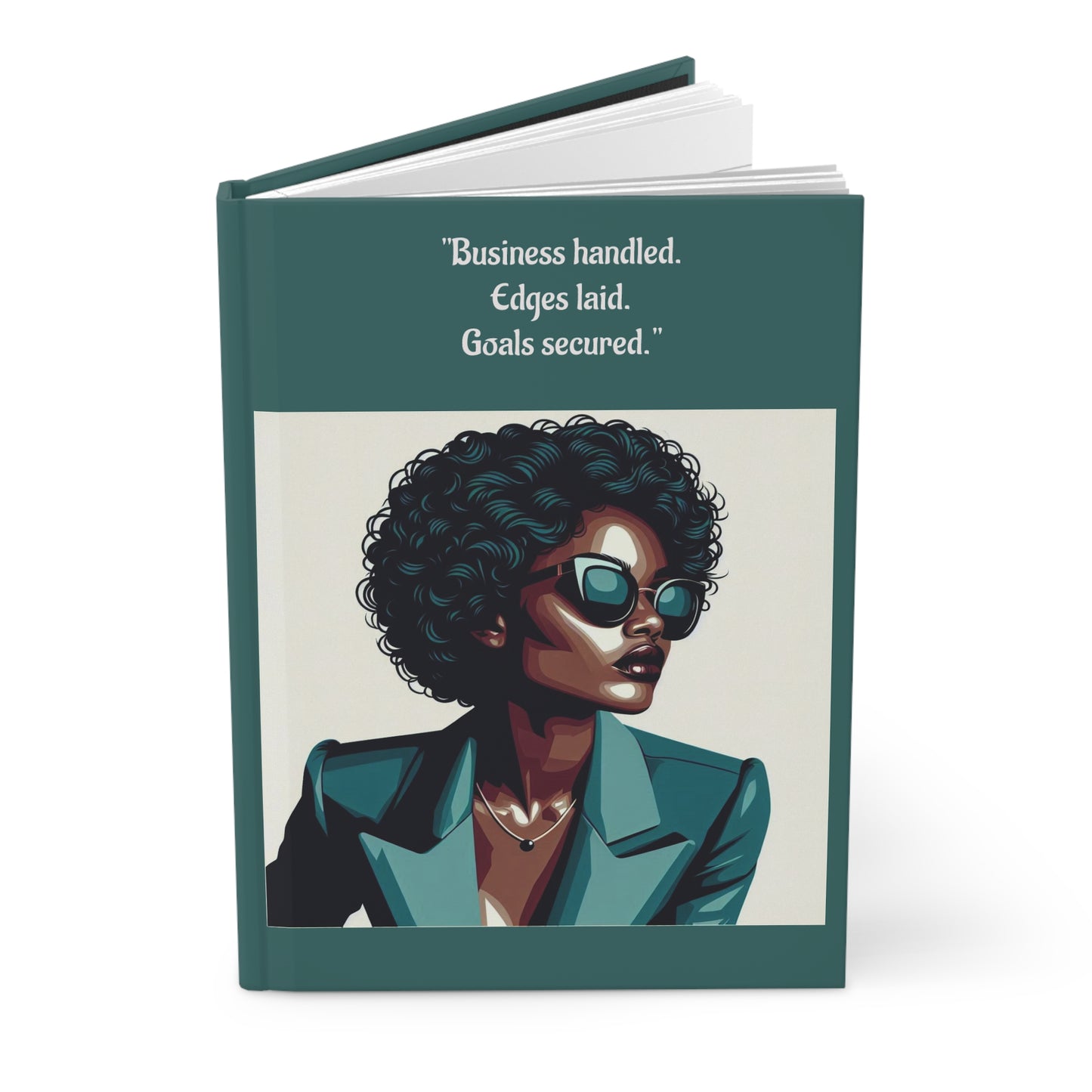 Elegant Hardcover Journal - Stylish Writing Notebook - "Business handled." Design
