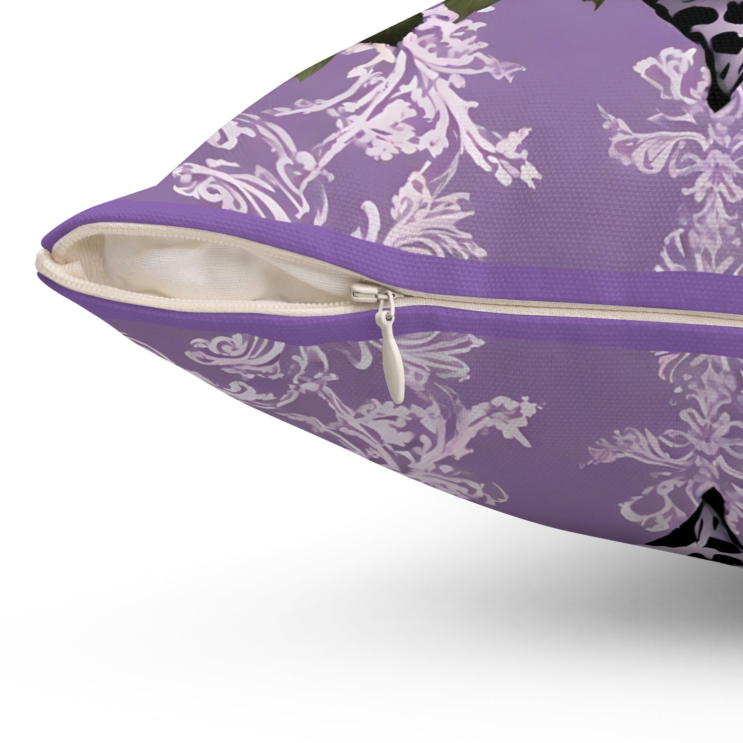 Elegant Leopard Floral Square Pillow – Stylish Home Décor Accent - Lilac Leopard
