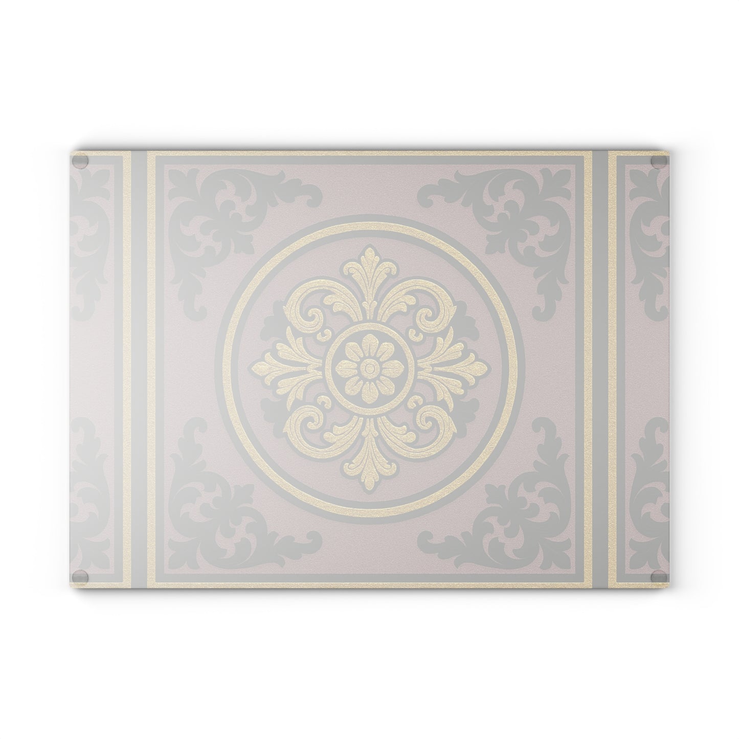 Elegant Gilded Mauve With Gold-Black Baroque Glass Cutting Board - Kitchen Decor, Wedding Gift, Housewarming, Culinary Art, Home Cooking