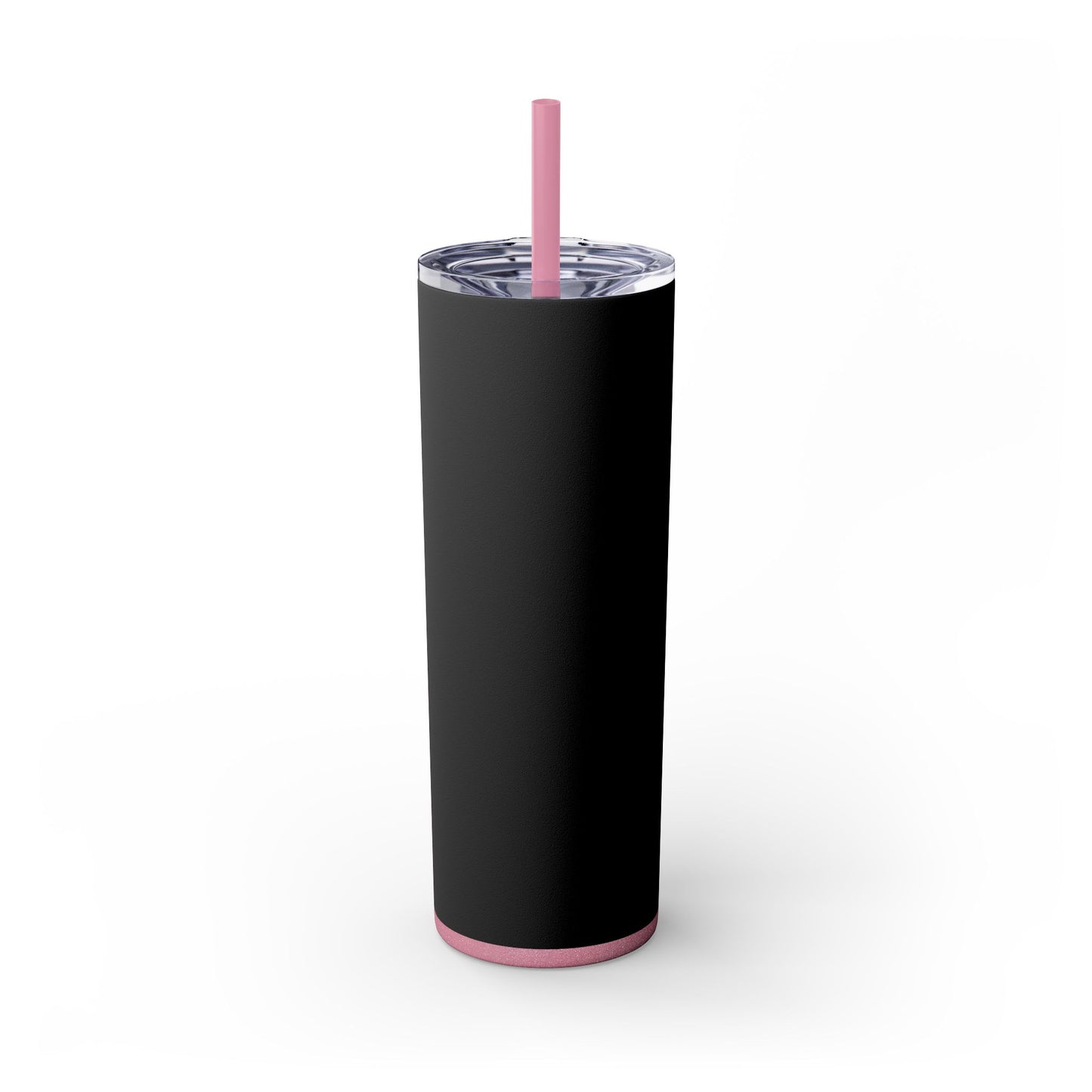 Stylish Black Skinny Tumbler with Straw, 20oz - Perfect for Coffee, Juice, and Smoothies, Ideal Gift for Any Occasion