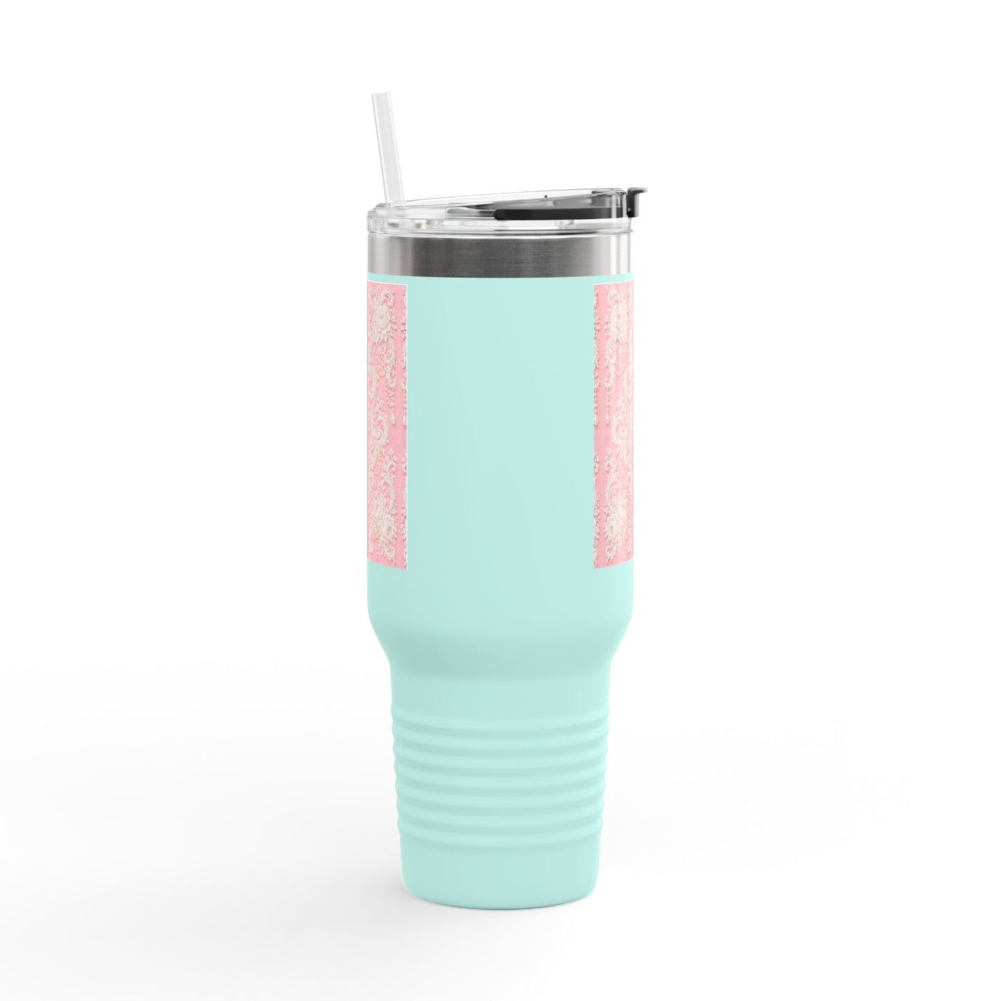 Pink Rococo 40oz Insulated Travel Mug – Pink Vintage Rococo Design