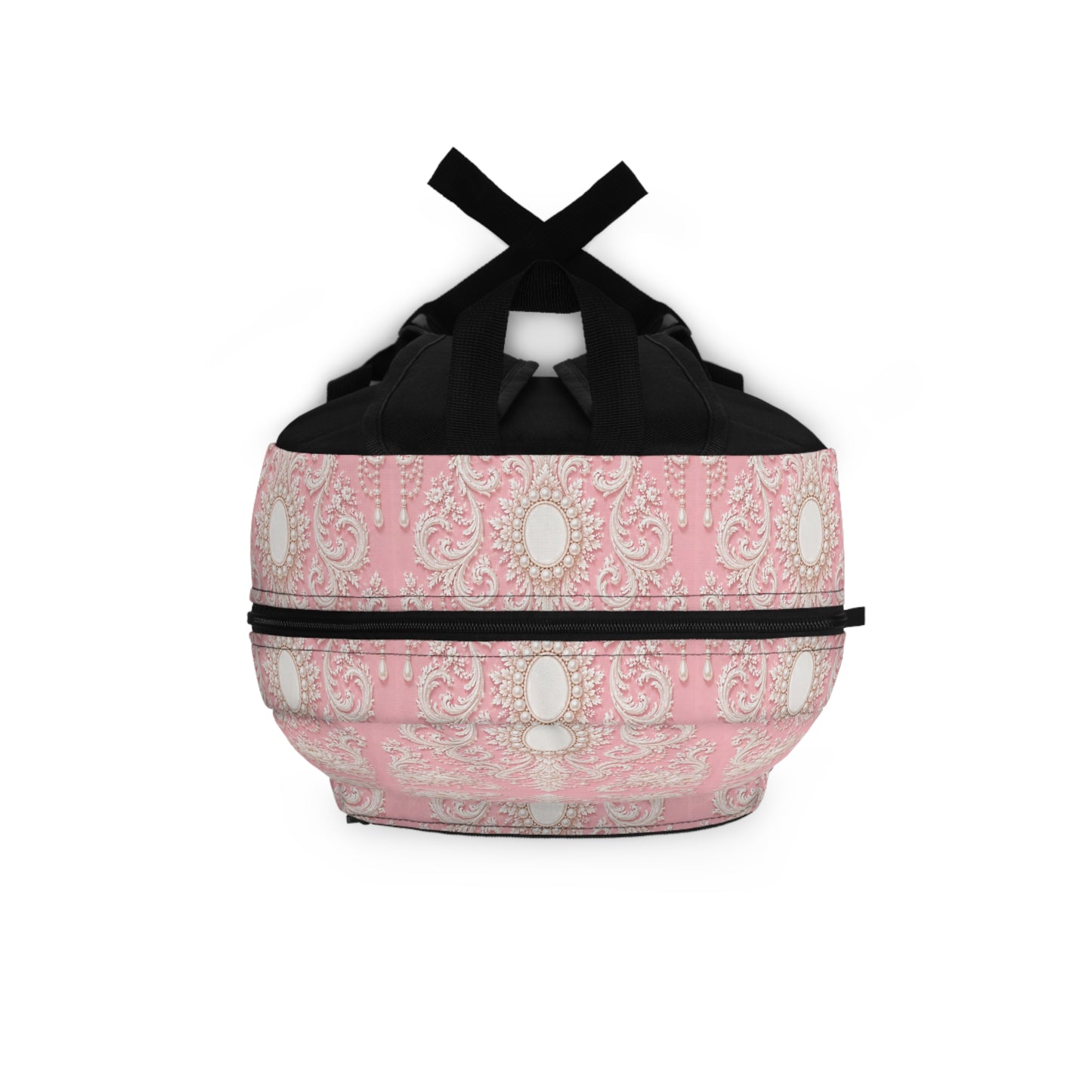 Pink Rococo Vintage Backpack — Elegant Rococo Pattern School & Travel Bag