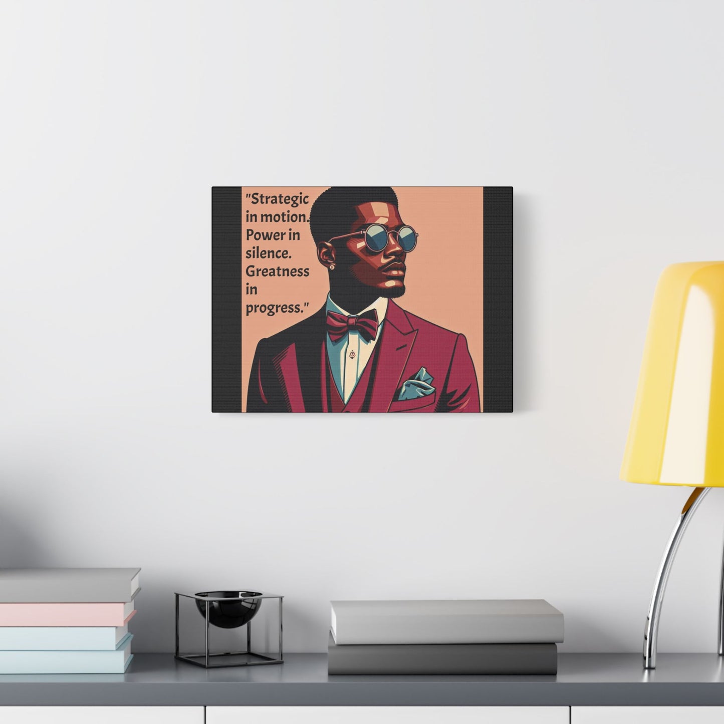 Afro Art Print Canvas, Wall Decor, Satin Stretched Canvas, African American Art, Office Decor, Home Decor - "Strategic In Motion...."