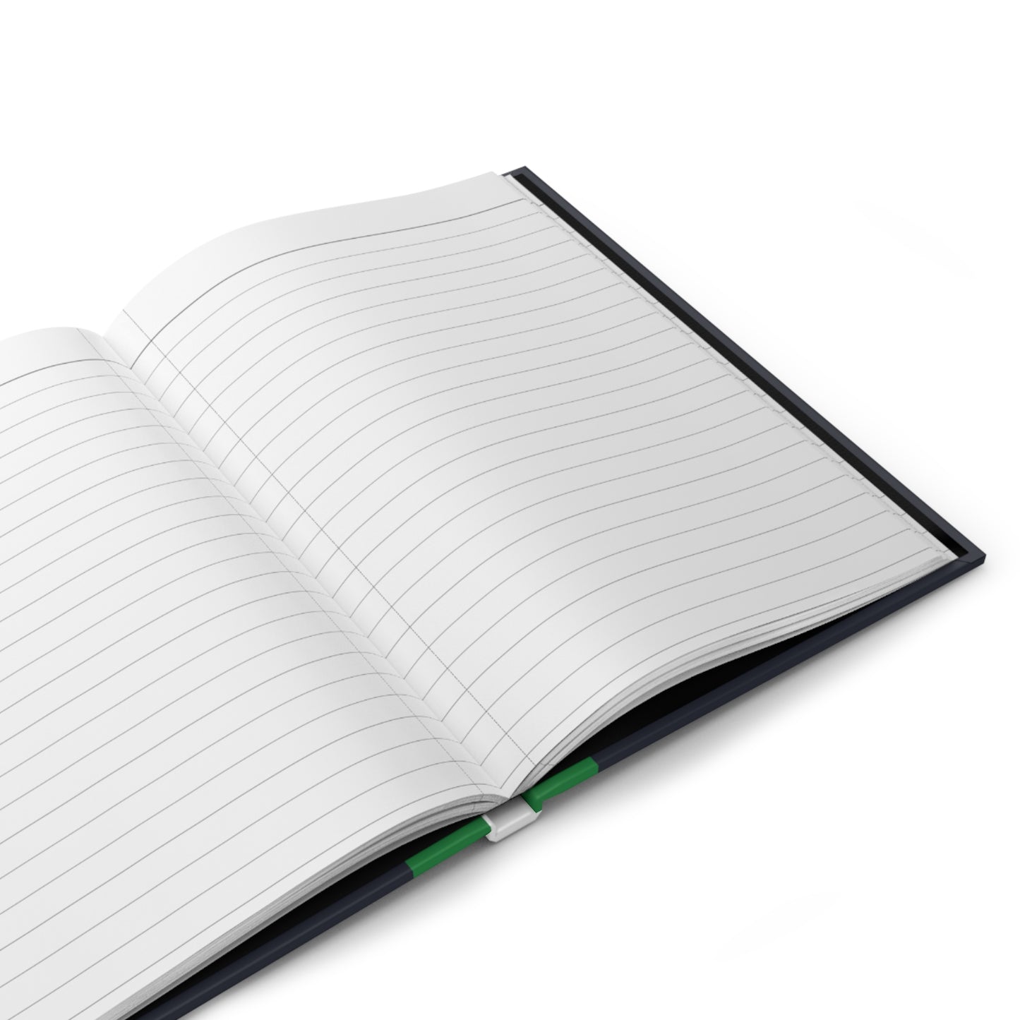 Lunar Midnight & Green-White Striped Elegant Hardcover Journal, Minimalist Notebook, Daily Planner, Green Accent Journal, Gift for Writers & Students