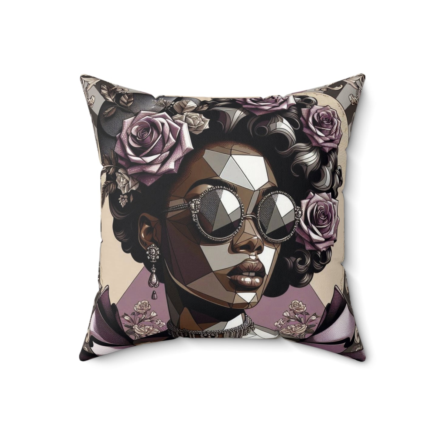 Glamorous Abstract Art Pillow, Decorative Cushion, Chic Home Decor, Trendy Living Room Accent, Gift for Her - Lilac Baroque Lady