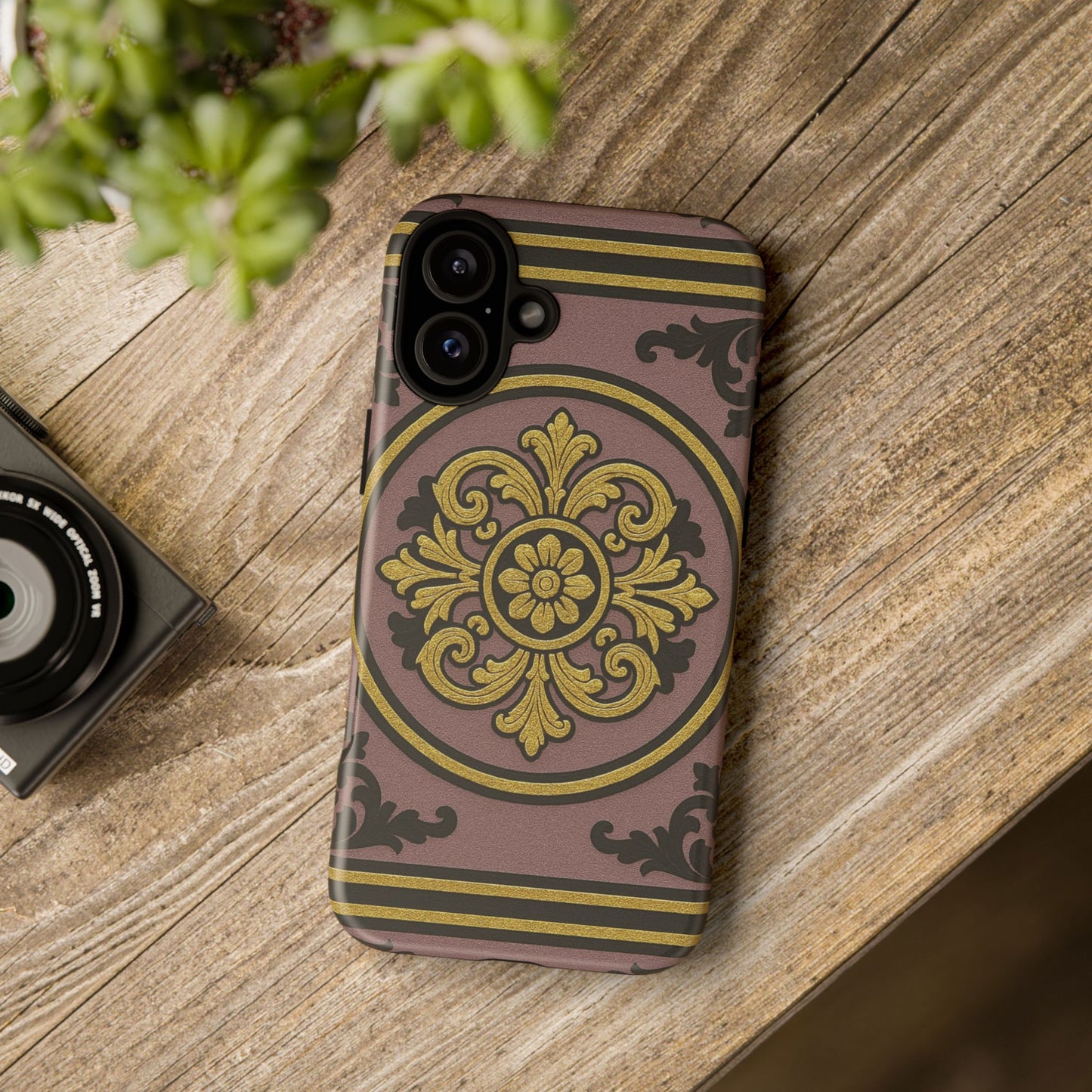 Gilded Mauve With Gold-Black Baroque Tough Cases