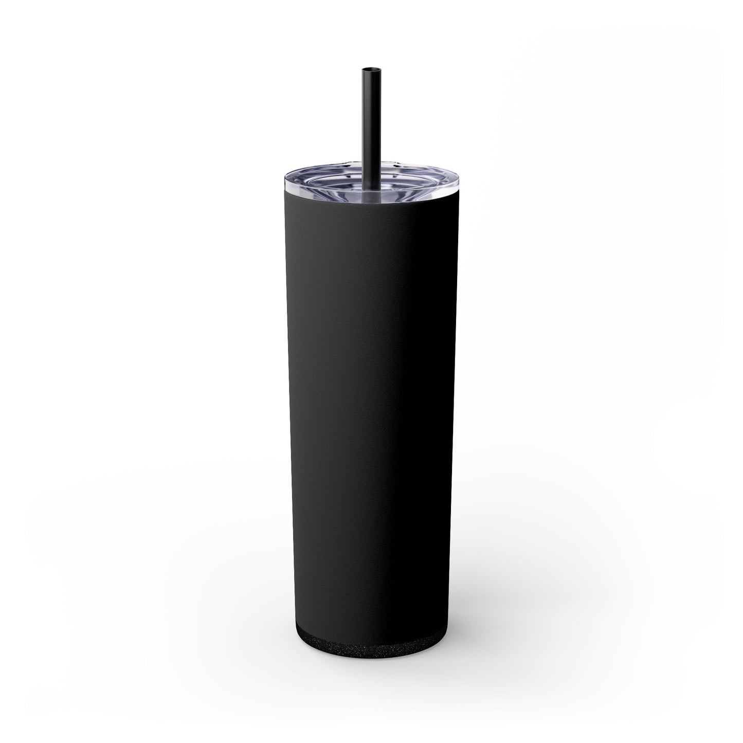 Stylish Black Skinny Tumbler with Straw, 20oz - Perfect for Coffee, Juice, and Smoothies, Ideal Gift for Any Occasion
