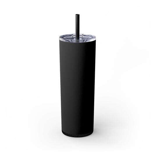 Stylish Black Skinny Tumbler with Straw, 20oz - Perfect for Coffee, Juice, and Smoothies, Ideal Gift for Any Occasion