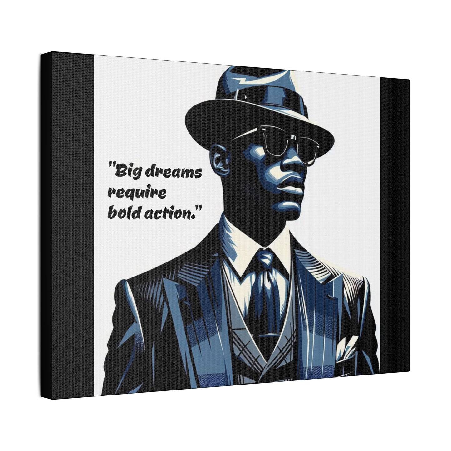 Afro Art Print Canvas, Wall Decor, Satin Stretched Canvas, African American Art, Office Decor, Home Decor - "Big dreams require bold action."