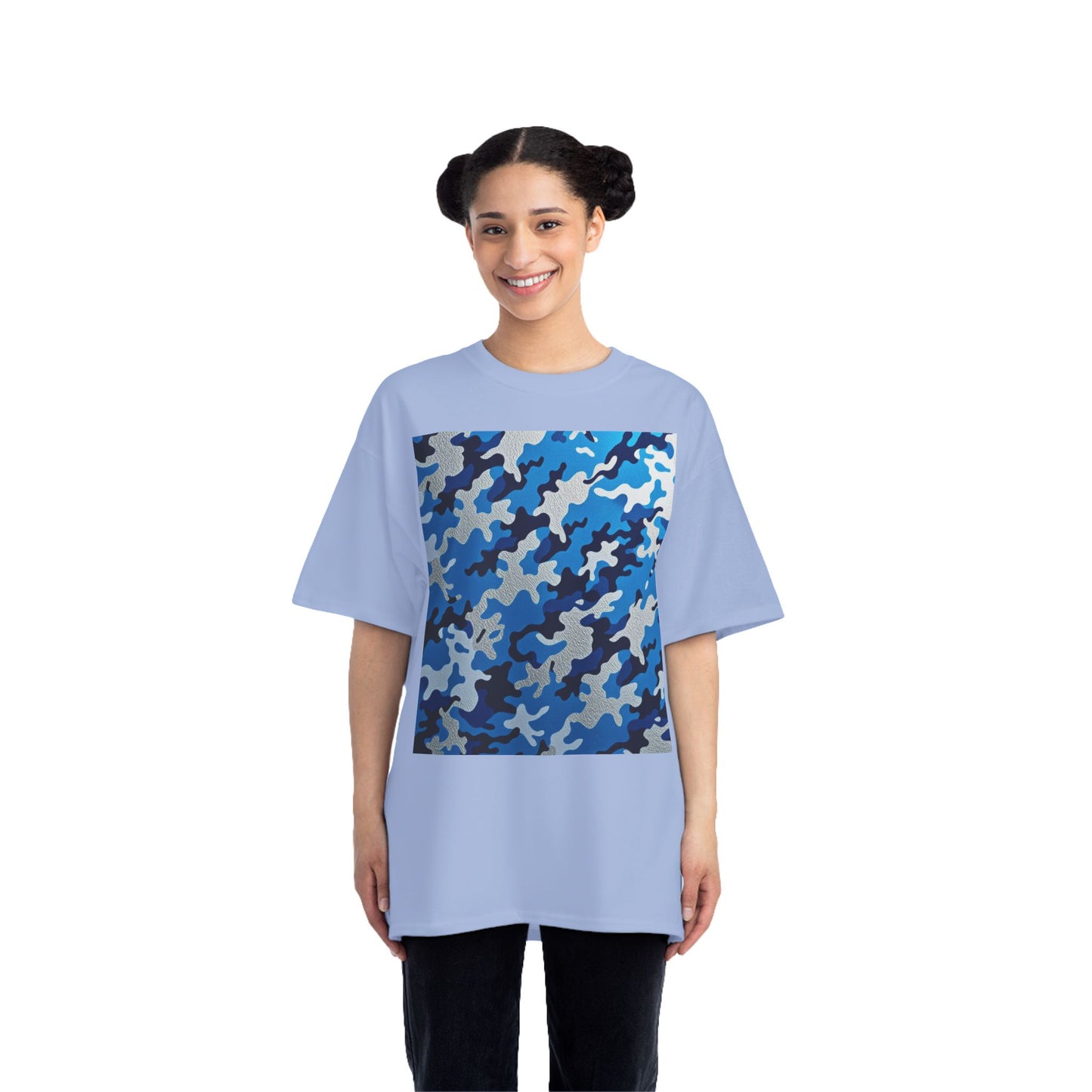 Stylish Camo Tee for Adventurers, Unisex Casual Wear, Summer Outing Shirt, Gift for Outdoorsy Friends, Trendy Graphic Tee - Blue Camo