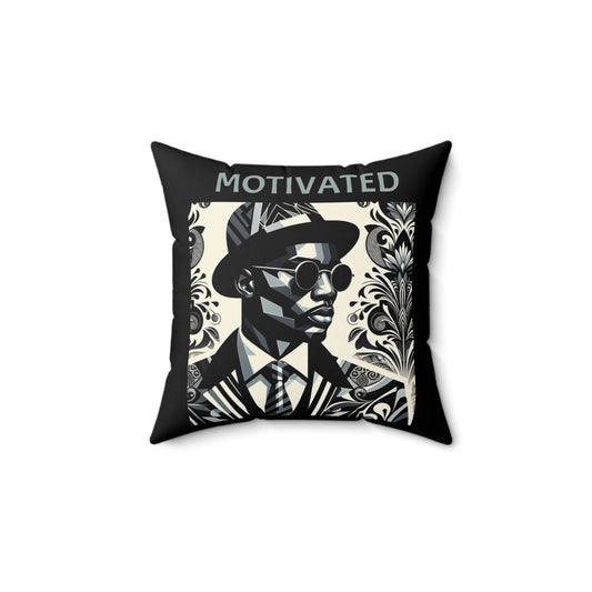 Motivated & Blessed Faux Suede Pillow - Blessing Home Decor, Inspirational Accent Throw, Modern Living Room Cushion, Gift for Dreamers