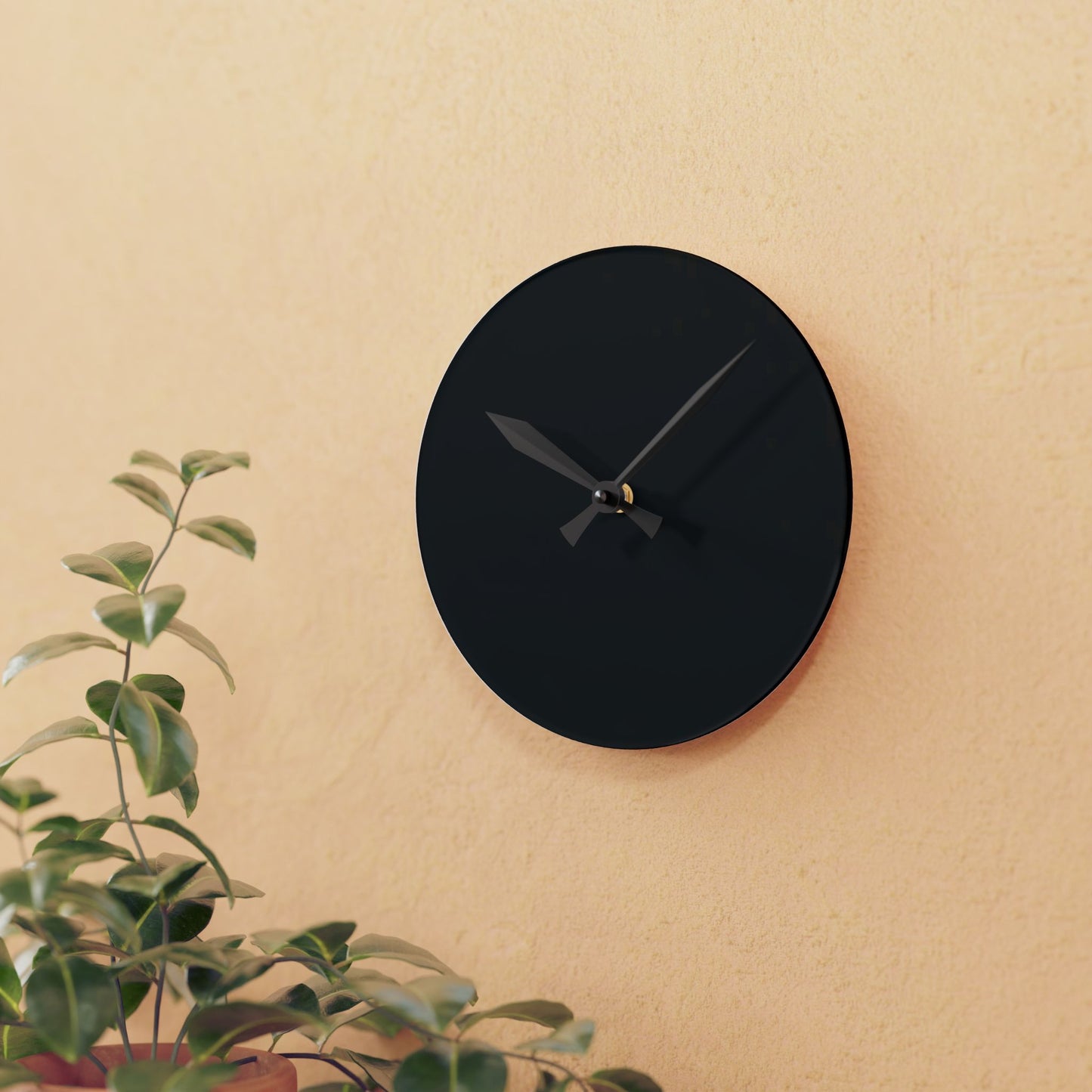 Minimalist Black Modern Acrylic Wall Clock, Stylish Home Decor Clock, Unique Gift for Office, Contemporary Wall Art, Timeless Design