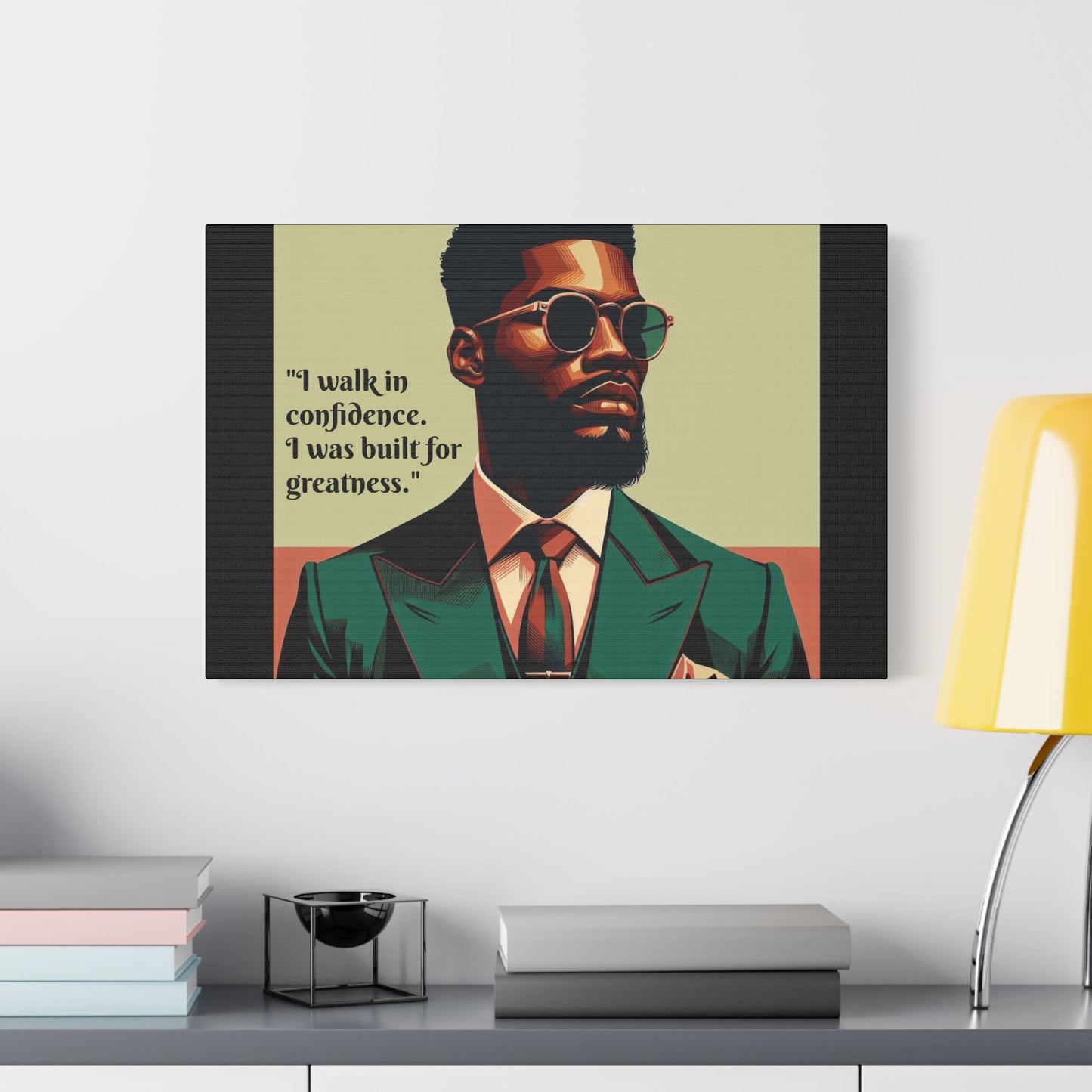 Afro Art Print Canvas, Wall Decor, Satin Stretched Canvas, African American Art, Office Decor, Home Decor - Built For Greatness