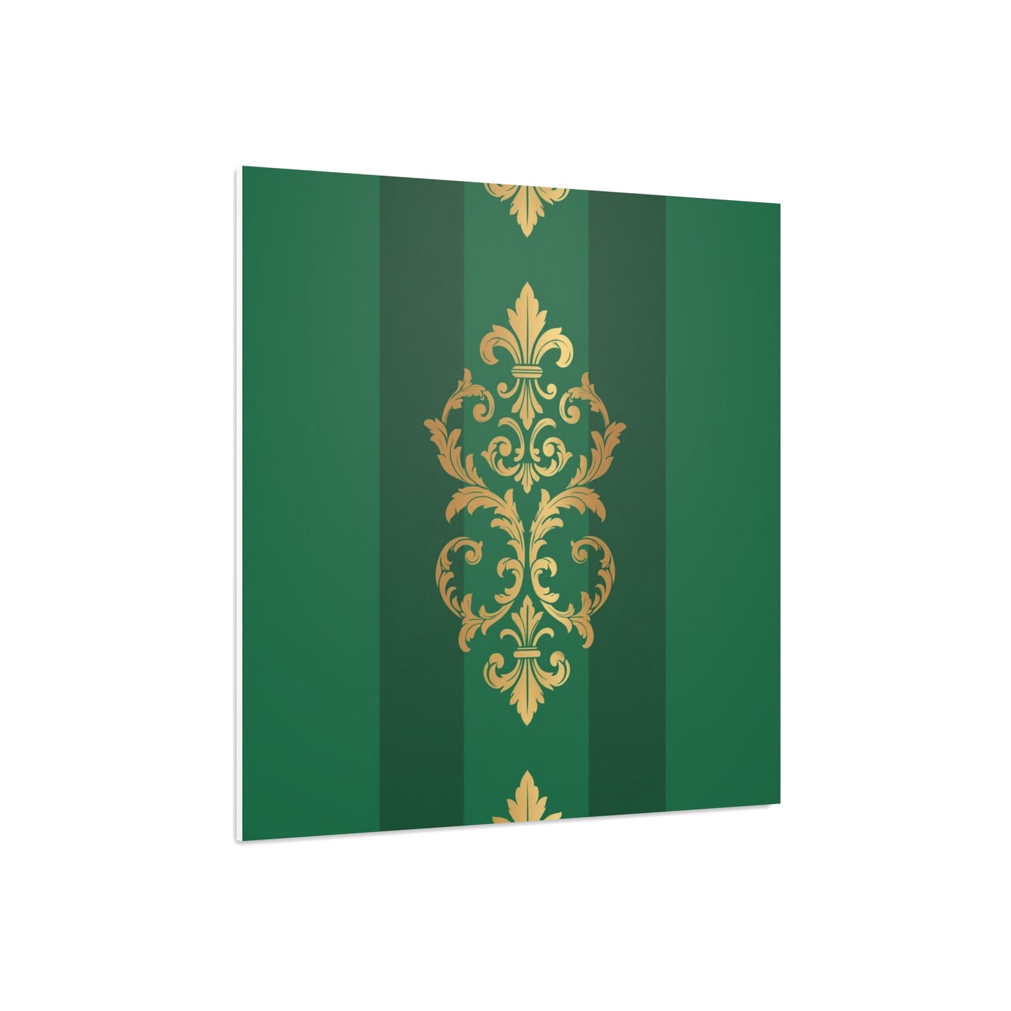 Gold Baroque Green Striped Foam Board Wall Art — Elegant Decorative Plaque