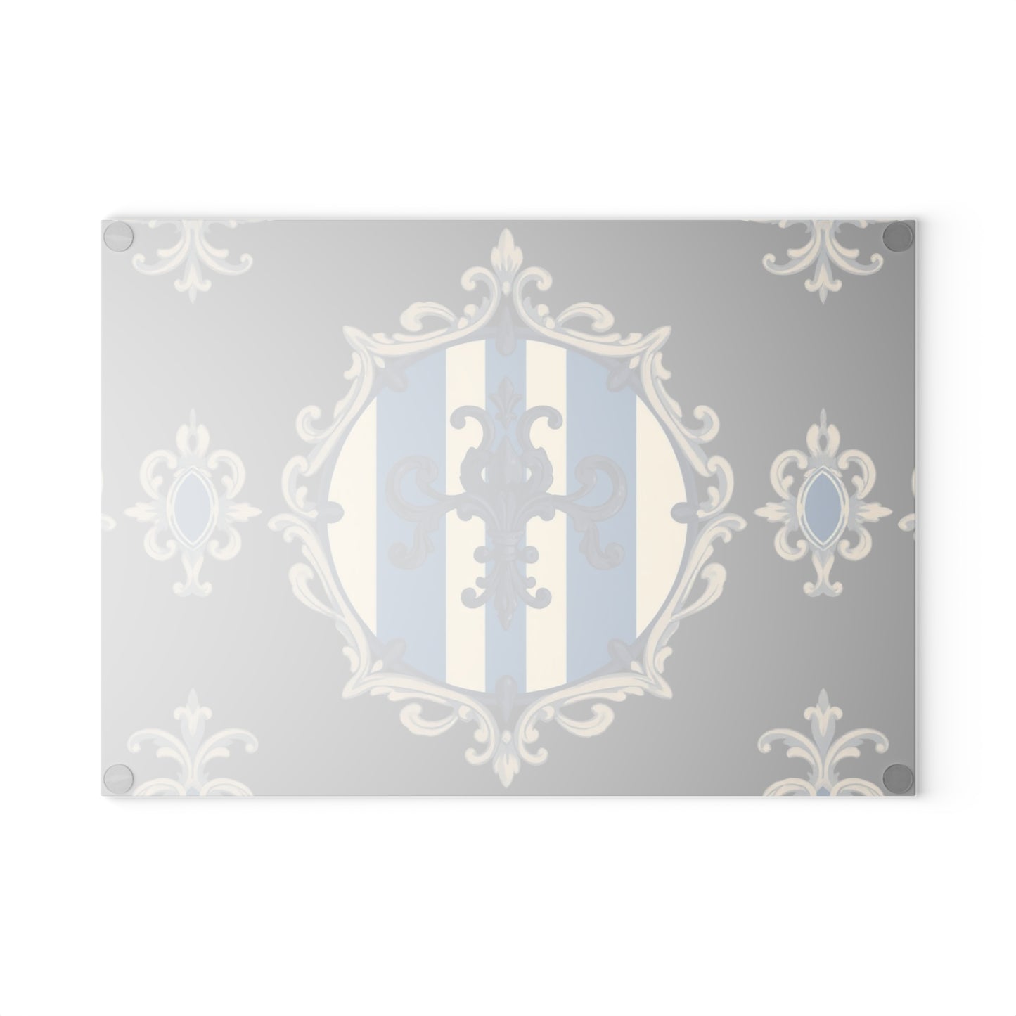 Elegant Blue & Alabaster Striped Baroque Glass Cutting Board, Kitchen Decor, Housewarming Gift, Wedding Gift, Chef's Gift, Cooking Accessory