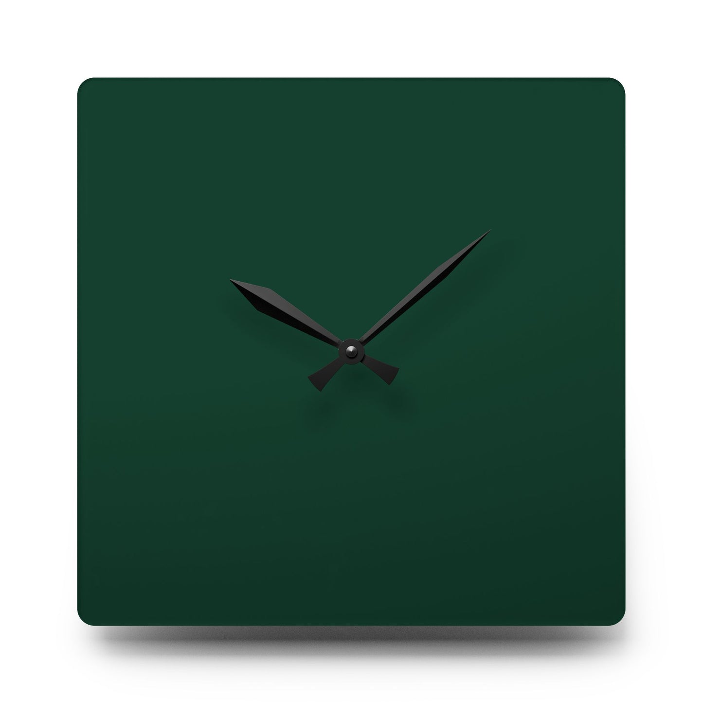 Modern Midnight Green Minimalist Acrylic Wall Clock, Home Decor, Stylish Timepiece, Gift for Housewarming, Office or Living Room, Green Accent