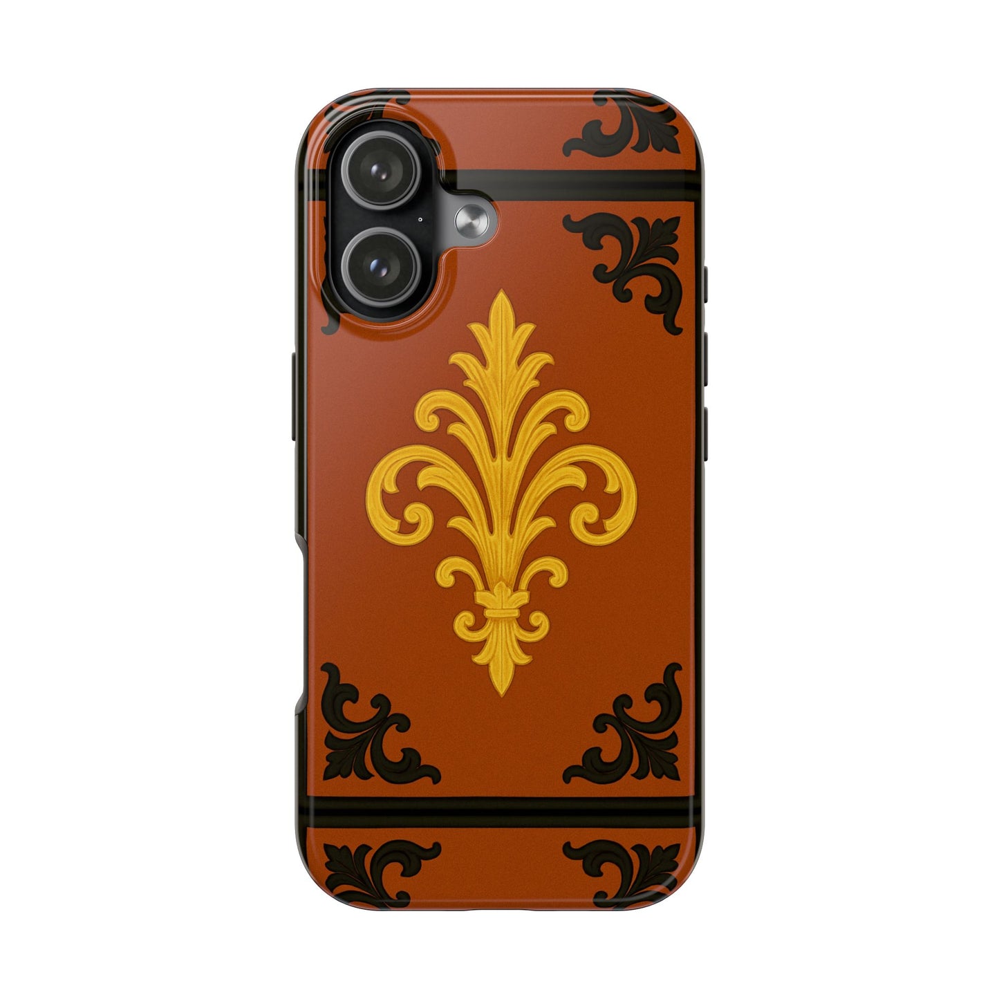 Dusk Terracotta Baroque Tough Phone Case — Vintage Baroque Design, Protective iPhone Cover