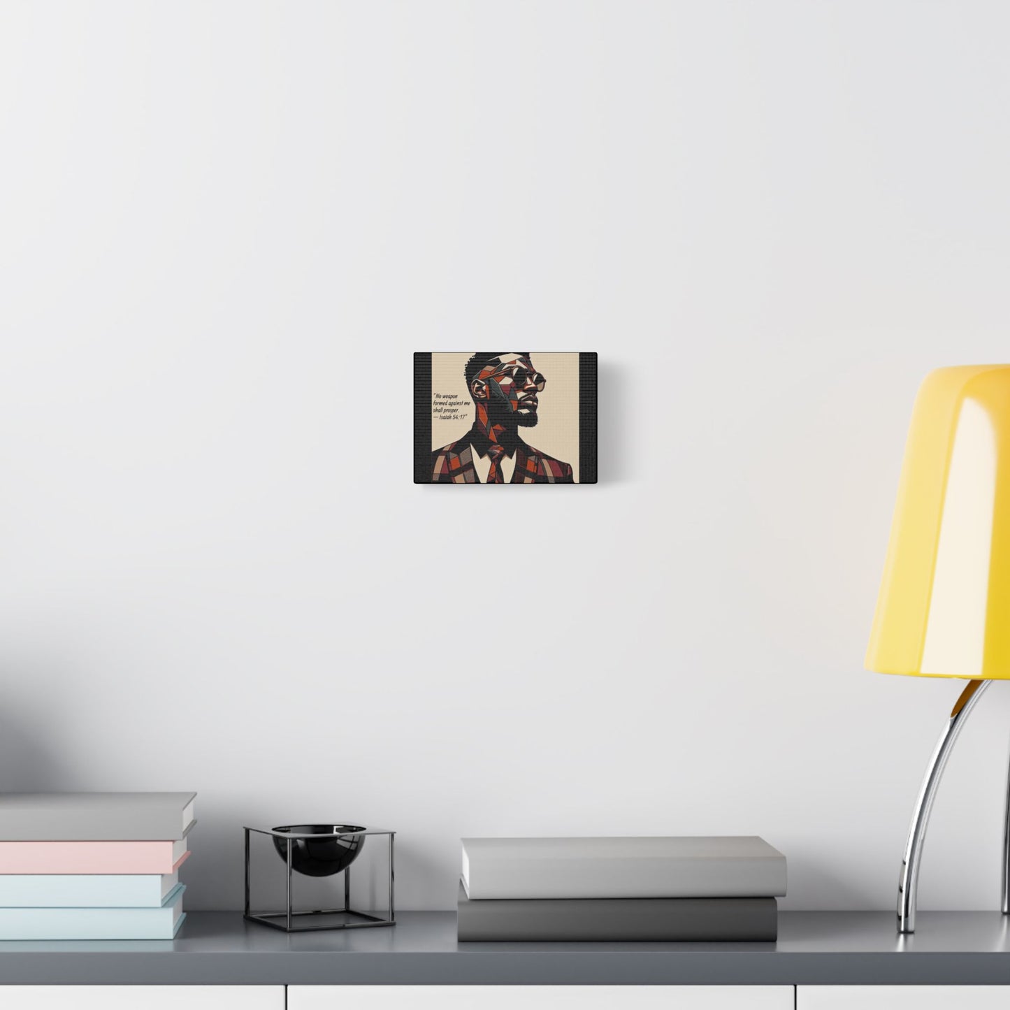 Afro Art Print Canvas, Wall Decor, Satin Stretched Canvas, African American Art, Office Decor, Home Decor - Isaiah 54:17