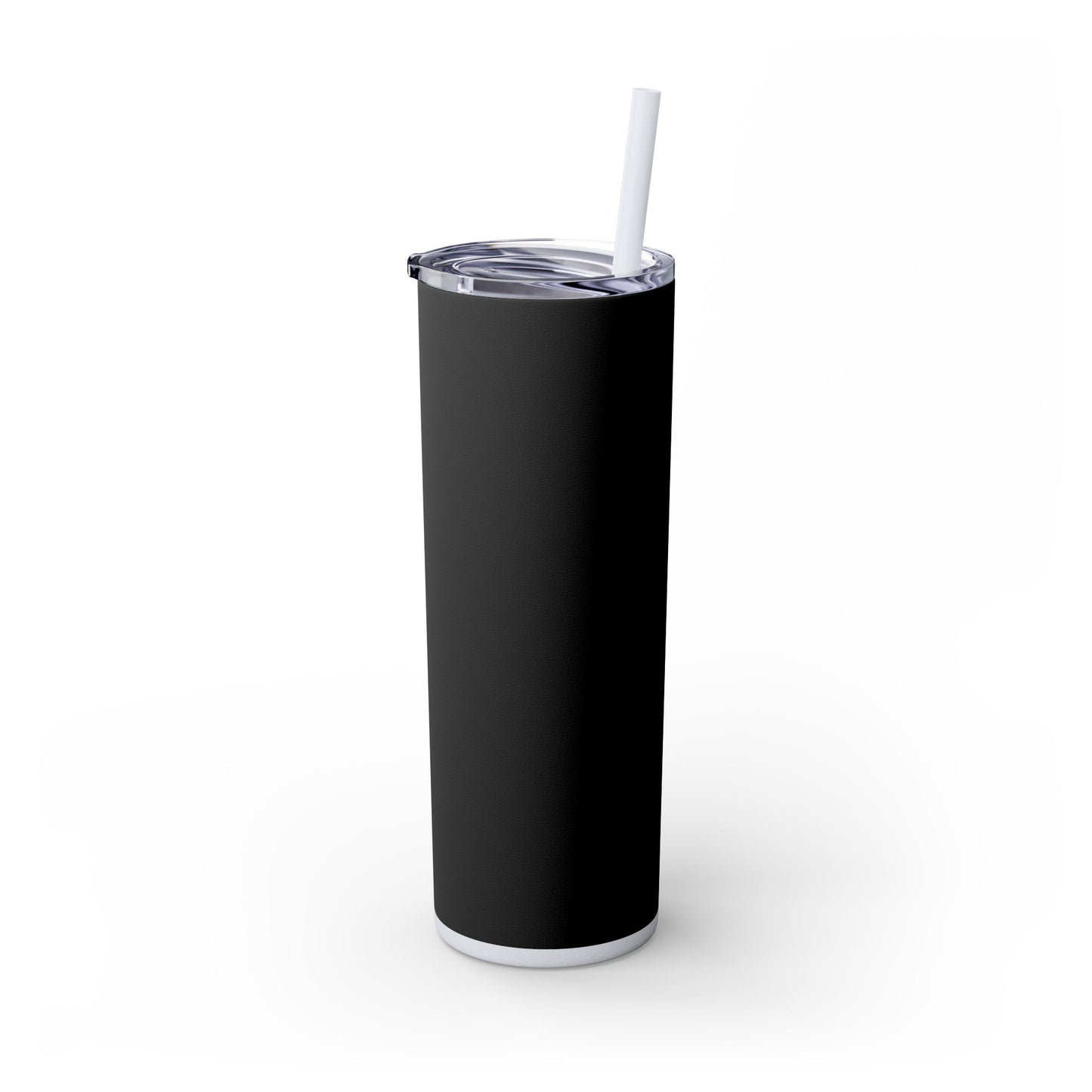 Stylish Black Skinny Tumbler with Straw, 20oz - Perfect for Coffee, Juice, and Smoothies, Ideal Gift for Any Occasion