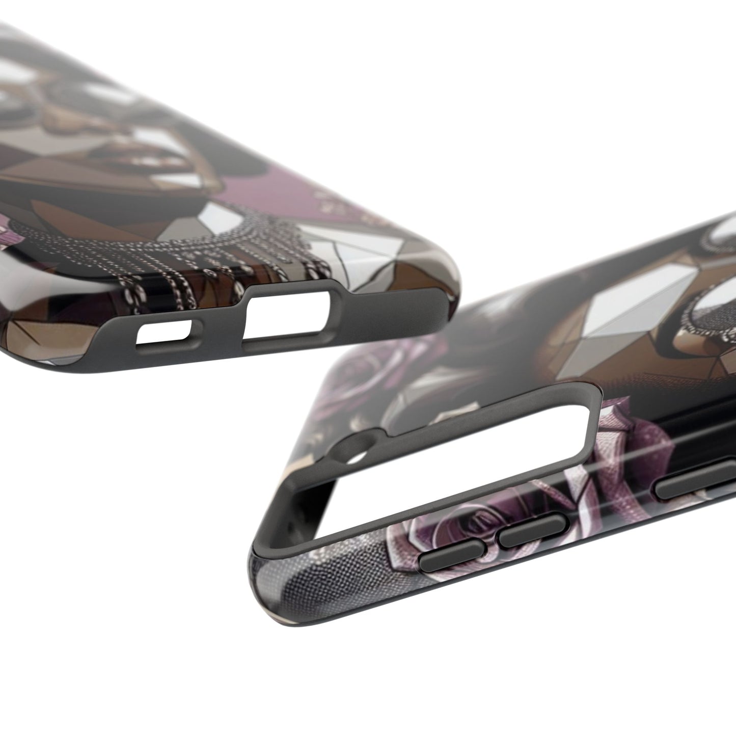 Chic Geometric Phone Case, Stylish Tough Case for Women, Unique Gift, Floral Design, Modern Accessories for Everyday Use - Lilac Baroque Lady