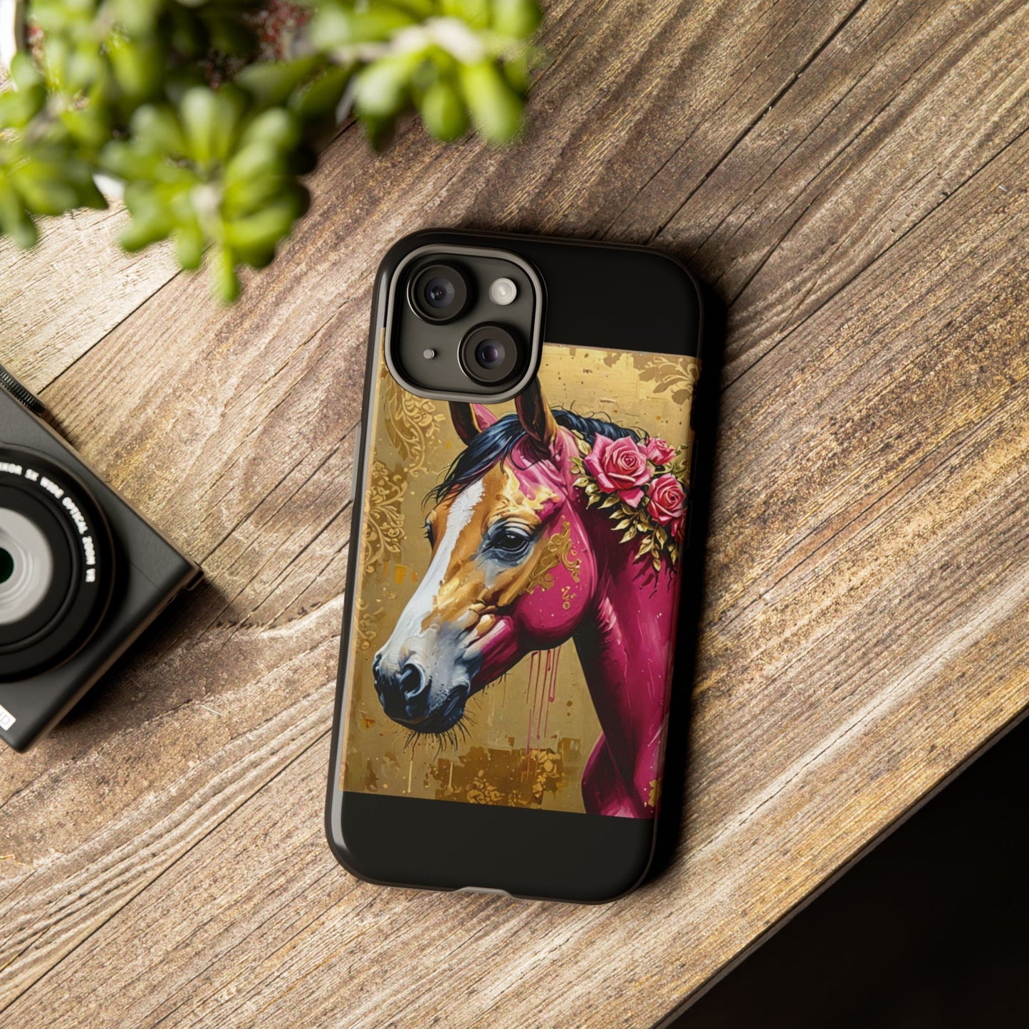 Phone Case - Elegant Horse Damask Design