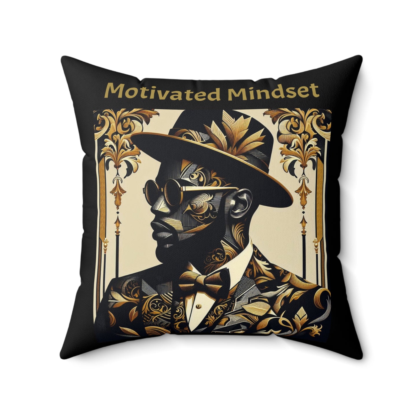 Motivated Mindset Faux Suede Pillow, Inspirational Home Decor, Luxury Cushions for Living Room, Modern Home Accessories