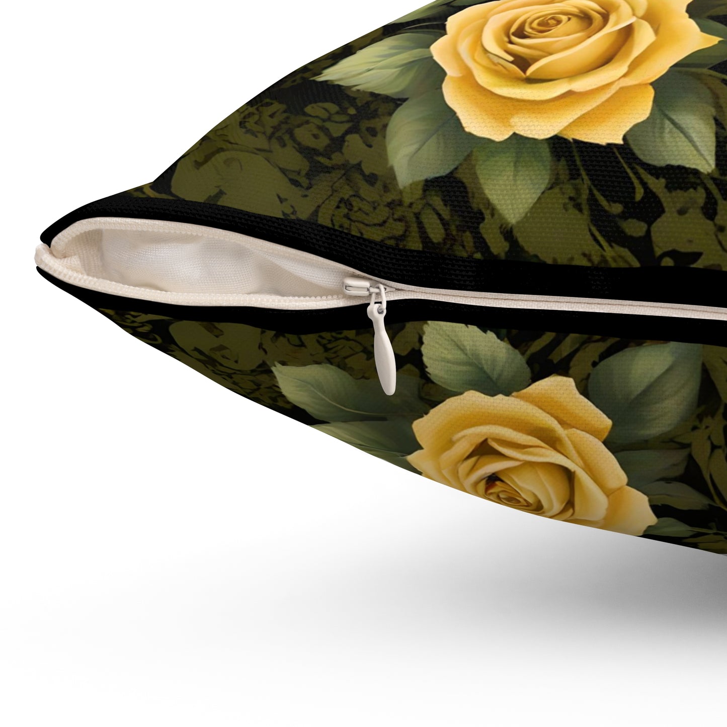 Elegant Leopard Decorative Pillow with Floral Design - Olive Leopard