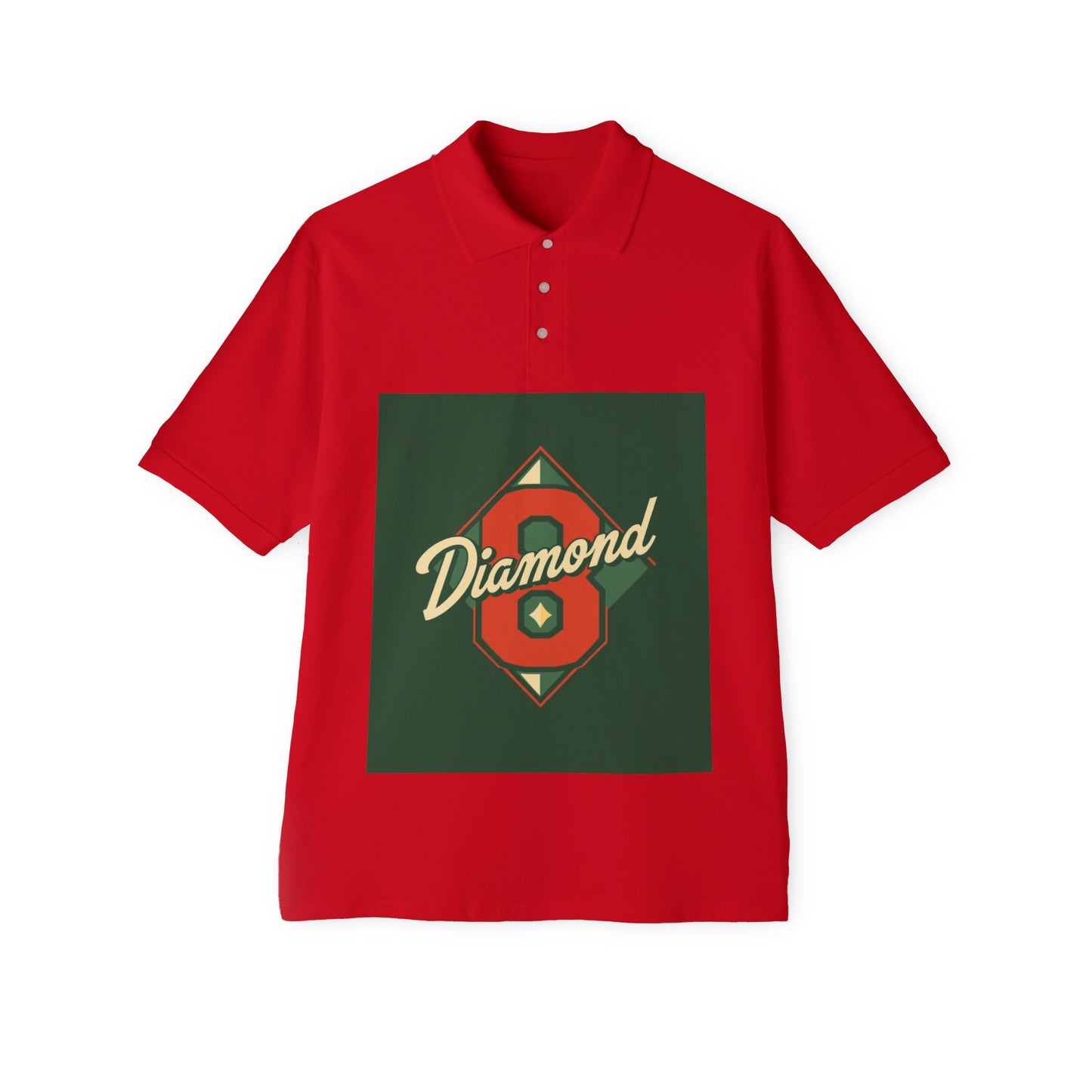 Vintage Baseball Diamond Polo Shirt, Men's Golf Shirt, Casual Summer Polo - Diamond 8