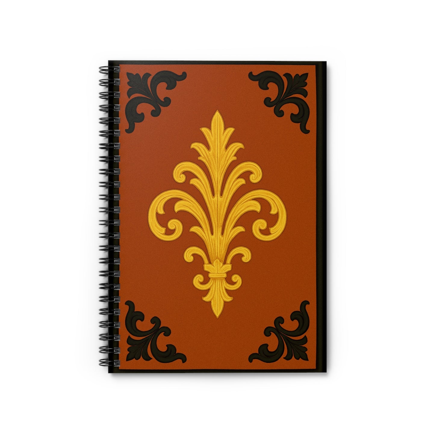 Dusk Terracotta Baroque Spiral Notebook — Ruled Journal for Notes & Gifts