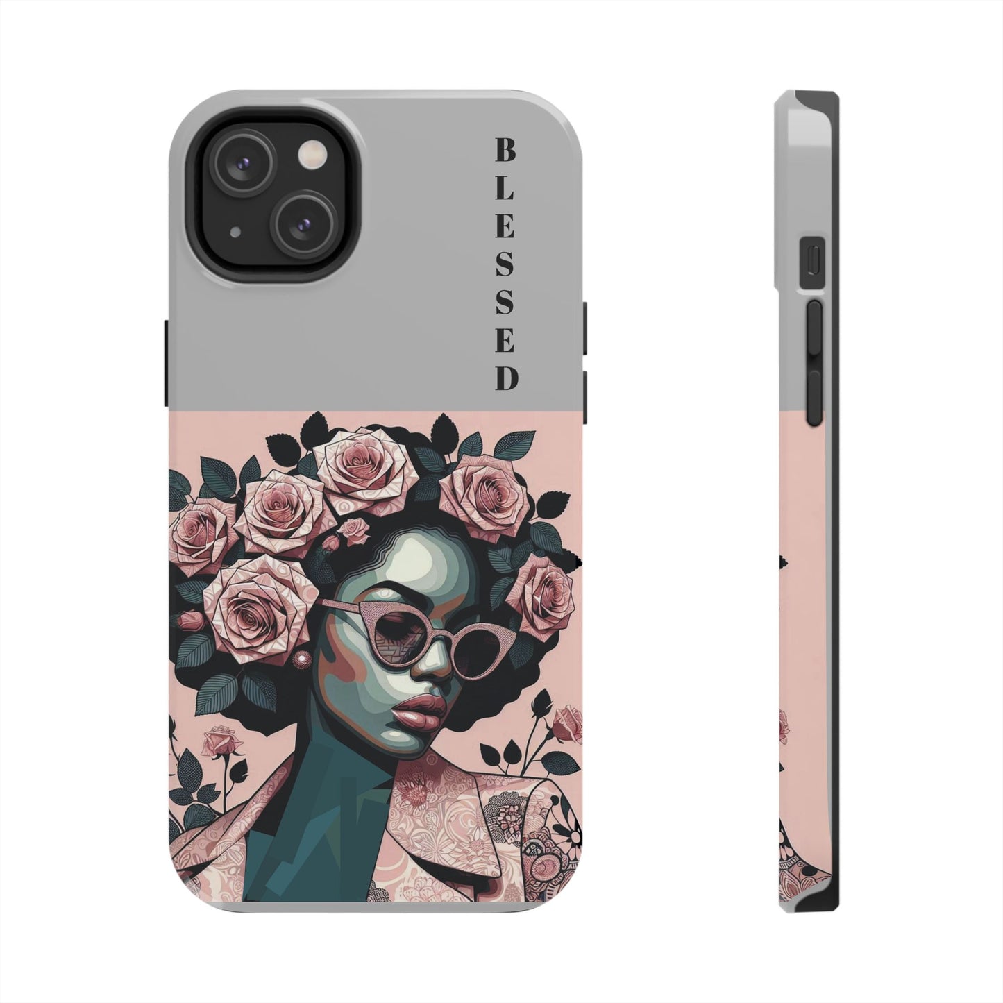 Blessed Floral Tough Phone Cases | Unique Gift for Her, Gift for Mom, Stylish Protection, Birthday Present, Black Girl Art