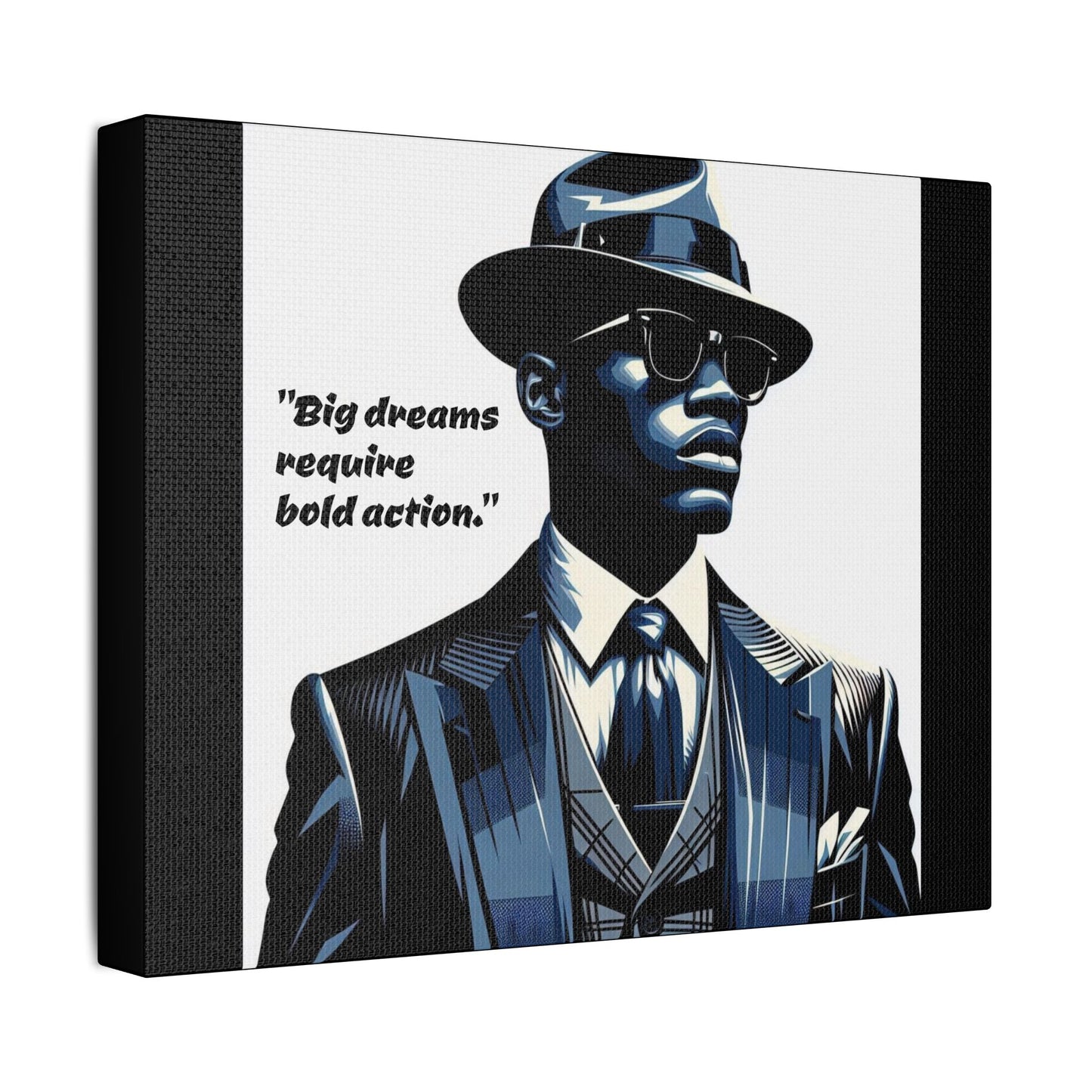 Afro Art Print Canvas, Wall Decor, Satin Stretched Canvas, African American Art, Office Decor, Home Decor - "Big dreams require bold action."