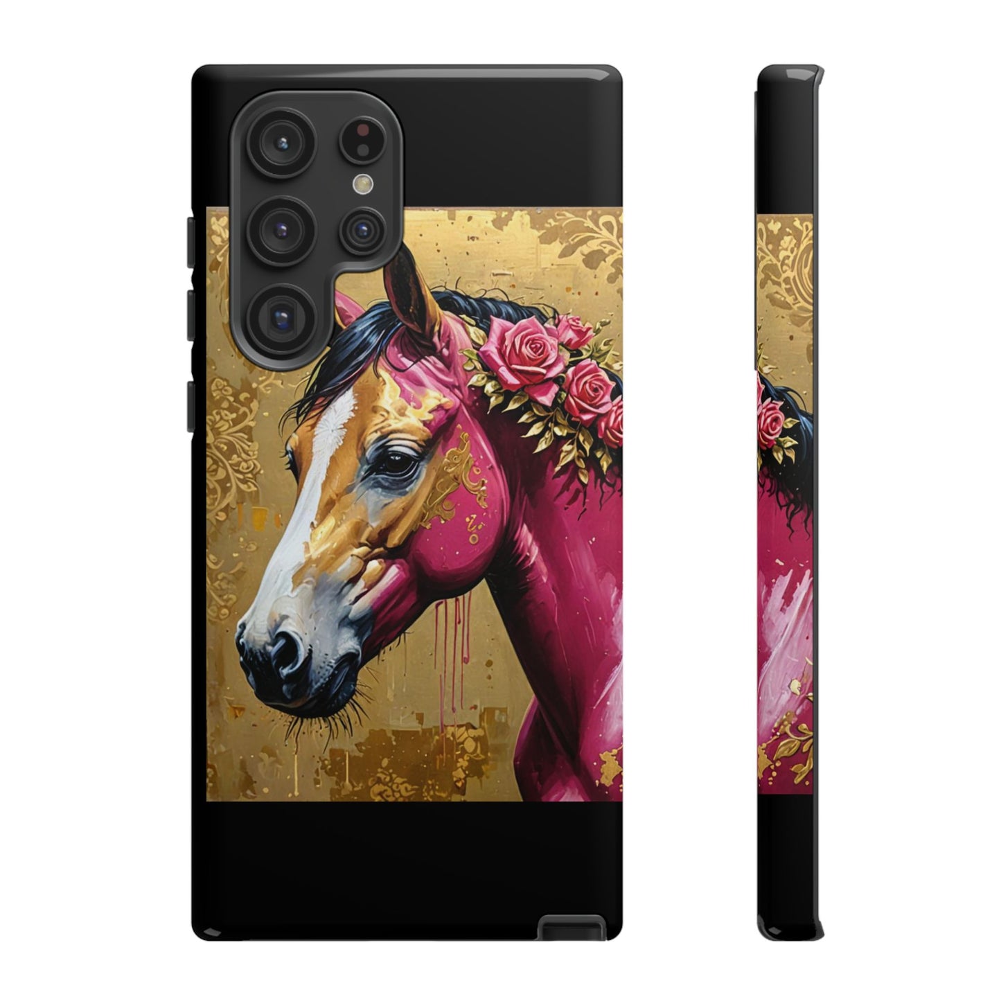 Phone Case - Elegant Horse Damask Design