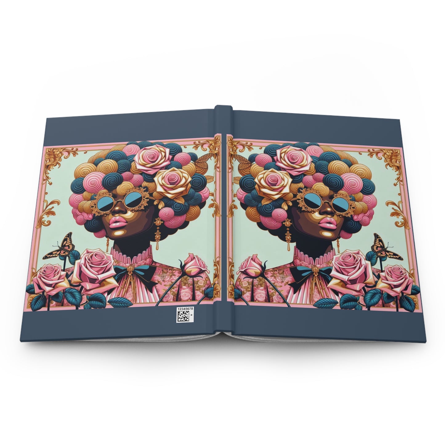 Artistic Floral Hardcover Journal for Self-Reflection, Inspiration & Creative Notes | Gift for Writers - Lady In Pink Baroque