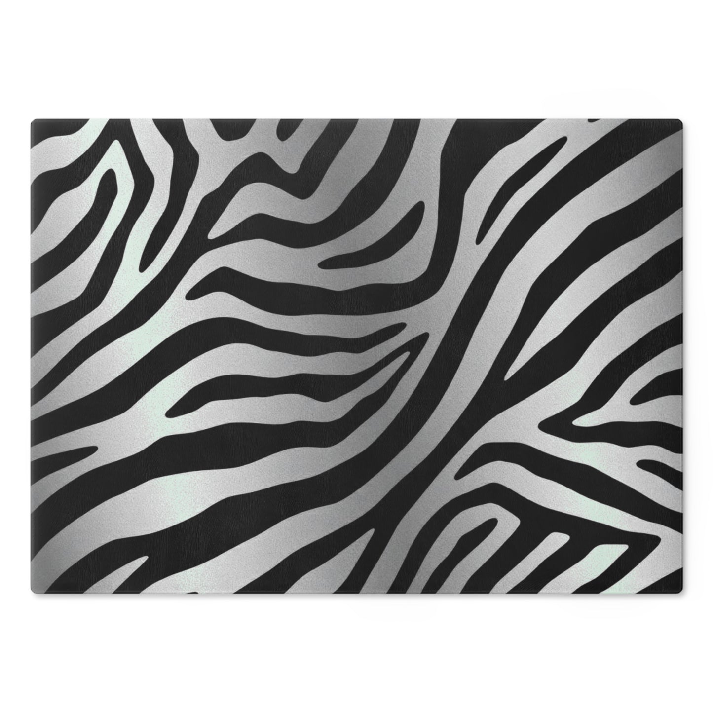 Elegant Zebra Print Cutting Board - Stylish Kitchen Essential - Silver