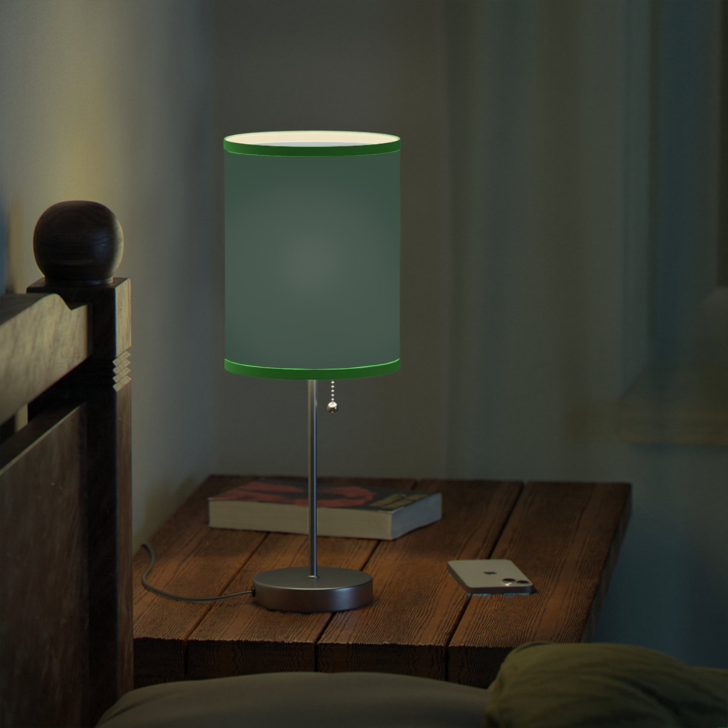 Modern Midnight Green Table Lamp, Stylish Lighting for Home Decor, Green Lamp, USB/CA Plug, Elegant Nightstand Light, Minimalist Design