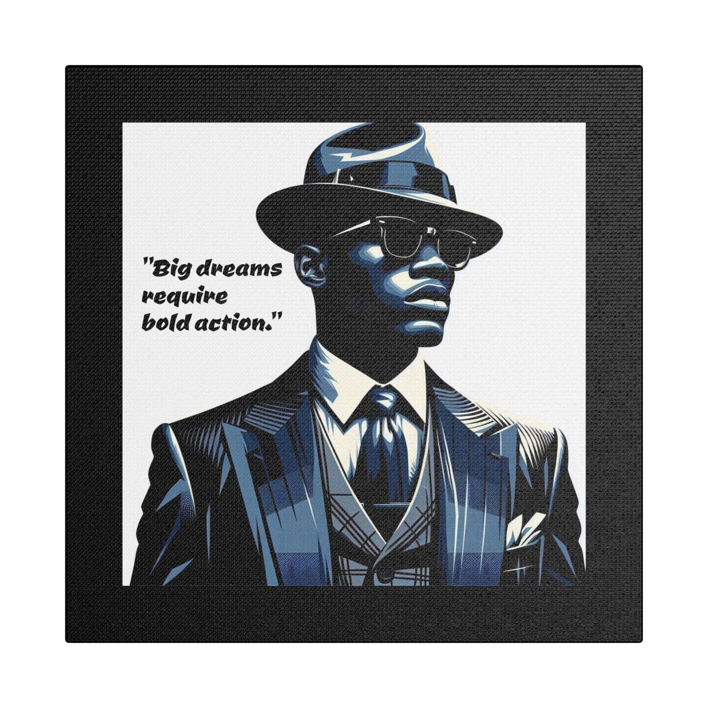 Afro Art Print Canvas, Wall Decor, Satin Stretched Canvas, African American Art, Office Decor, Home Decor - "Big dreams require bold action."