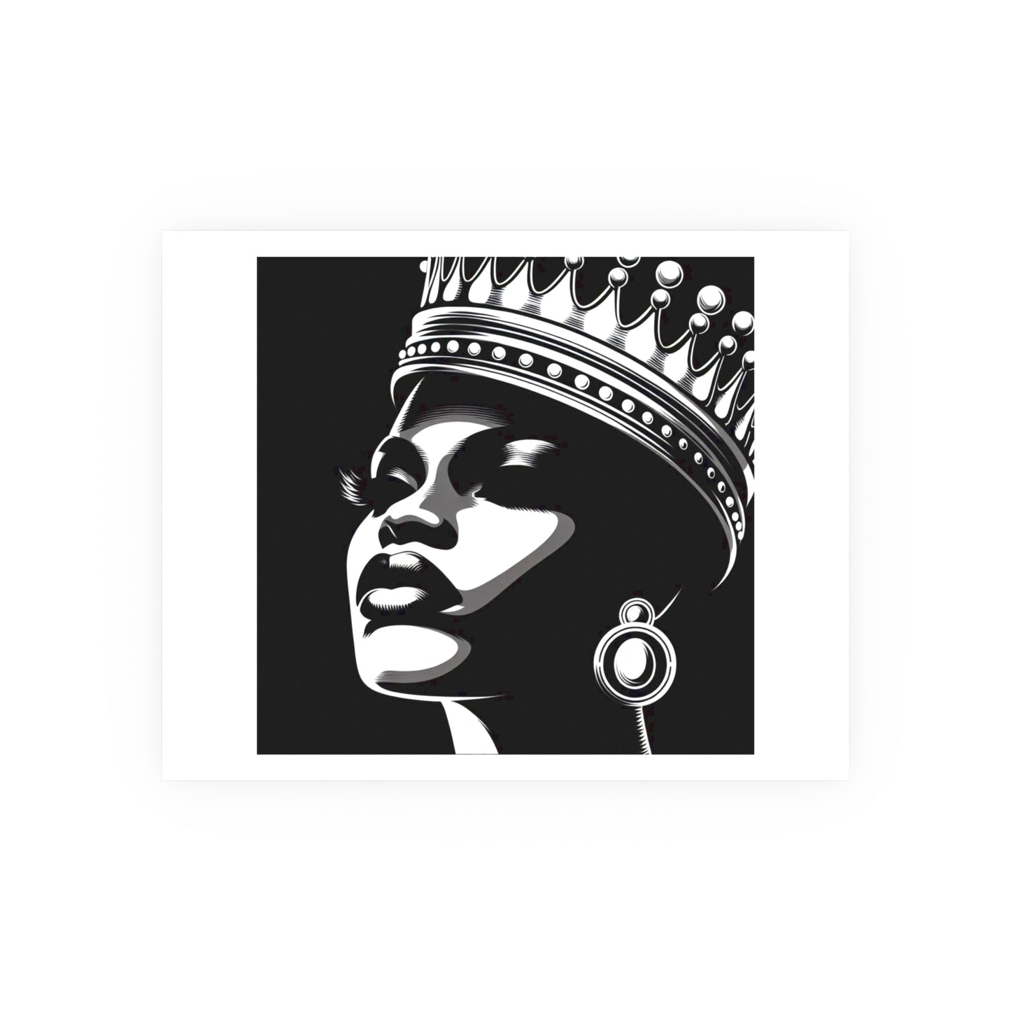 Elegant Crowned Queen Poster - Black & White Art Print, Wall Decor, Home Aesthetic, Gift Idea, Birthday, Celebrations