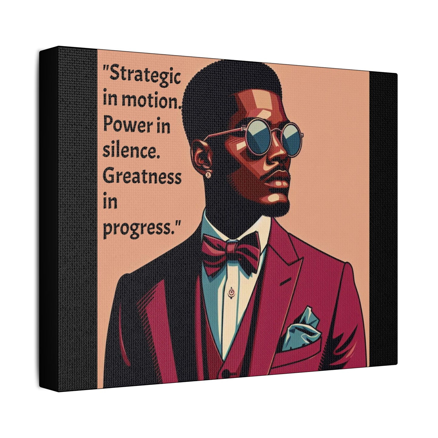 Afro Art Print Canvas, Wall Decor, Satin Stretched Canvas, African American Art, Office Decor, Home Decor - "Strategic In Motion...."