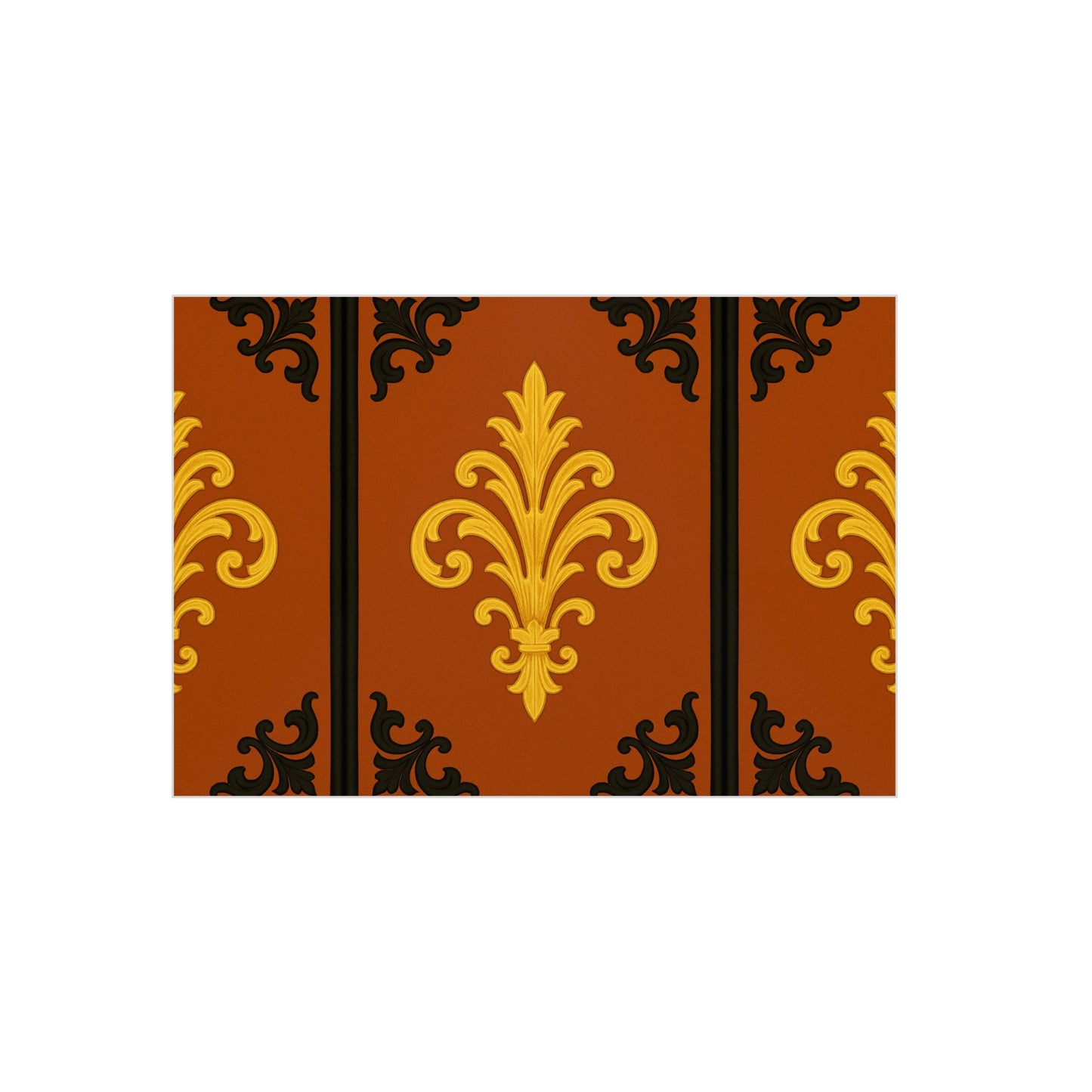 Dusk Terracotta Baroque Foam Board — Baroque Pattern Wall Art (Dusk Terracotta, Gold & Black)