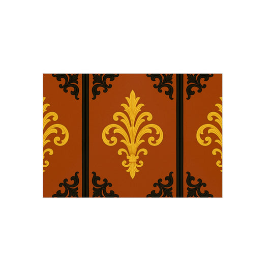 Dusk Terracotta Baroque Foam Board — Baroque Pattern Wall Art (Dusk Terracotta, Gold & Black)