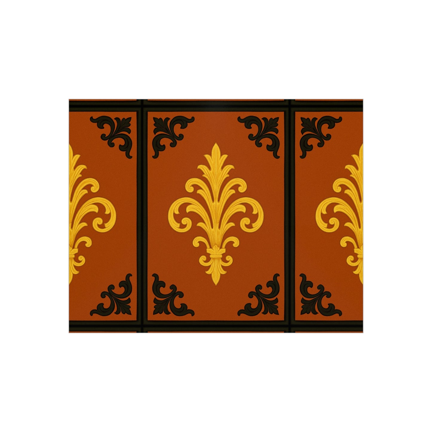Dusk Terracotta Baroque Foam Board — Baroque Pattern Wall Art (Dusk Terracotta, Gold & Black)