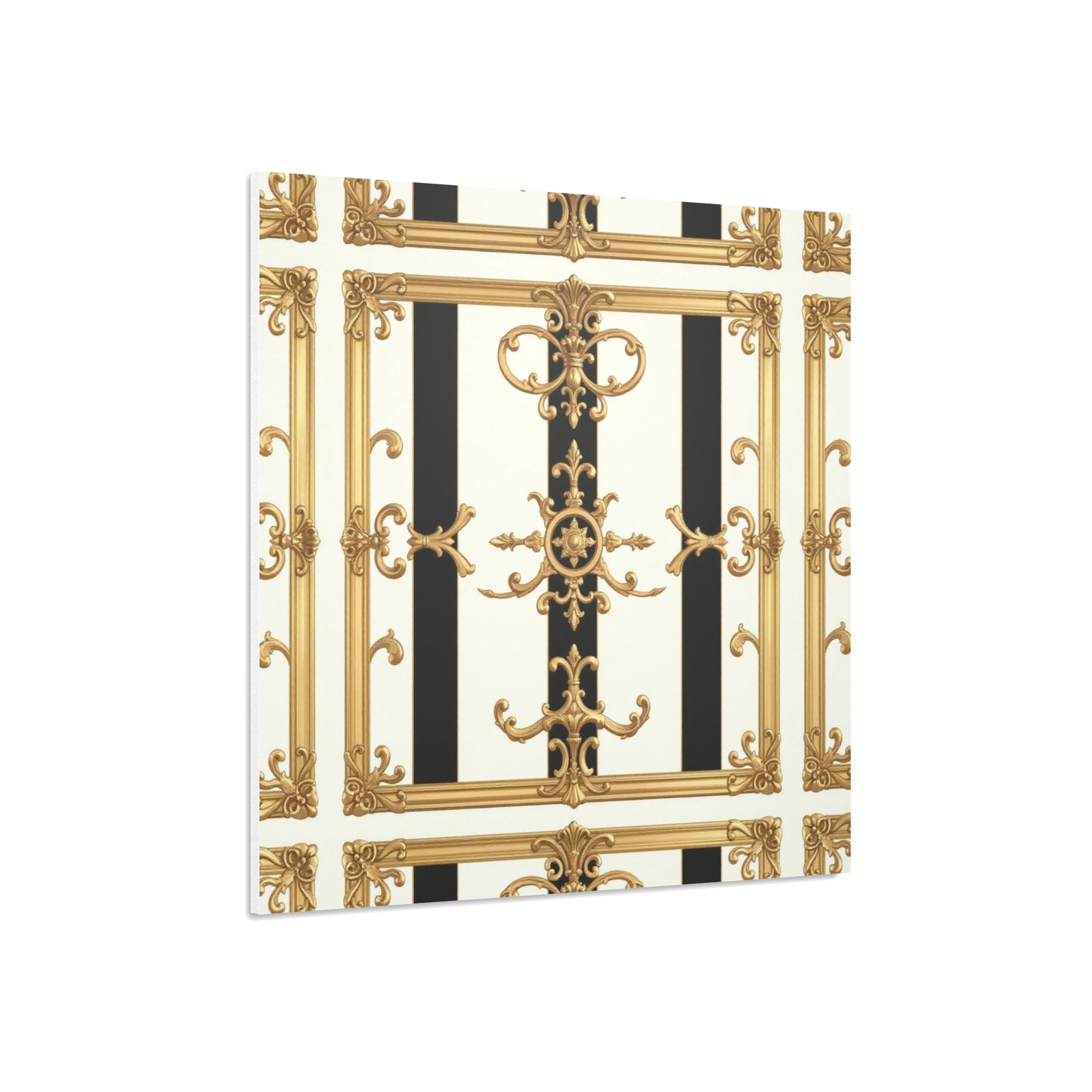 Elegant Foam Board Wall Art, Decorative Display, Home Decor, Office Decor, Visual Boards, Art Displays - Black & White Striped Gold Baroque