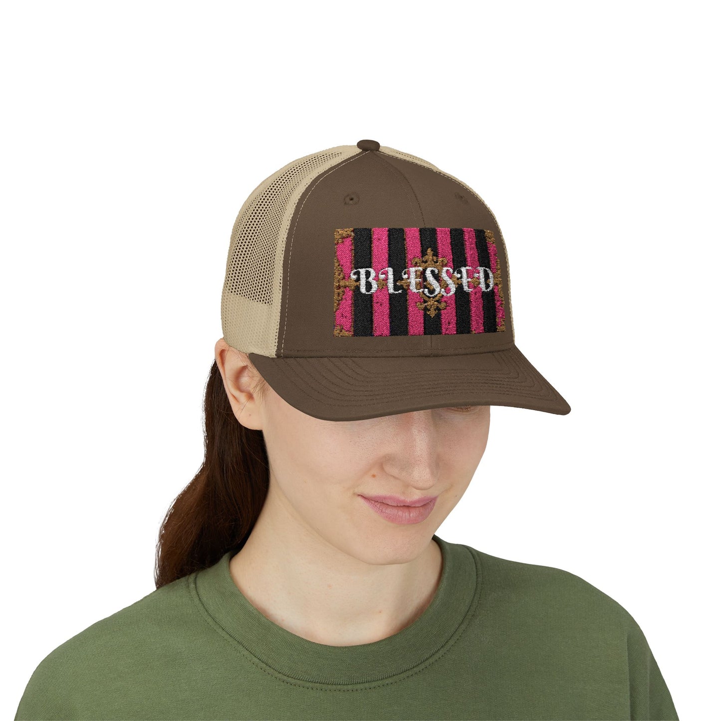 Blessed Snapback Trucker Cap, Inspirational Hat, Casual Headwear, Faith-Based Gift, Trendy Accessory, Ideal for Daily Wear