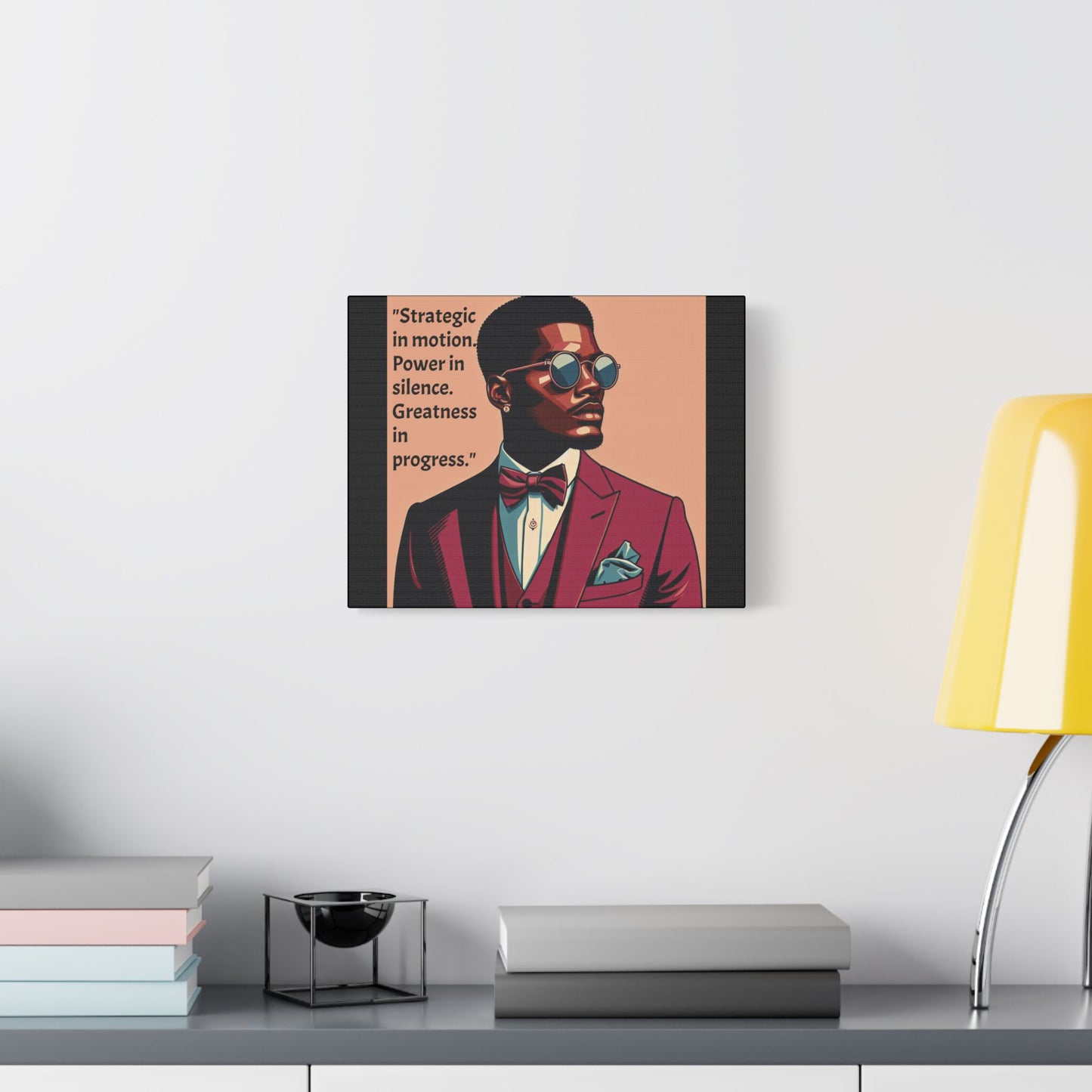 Afro Art Print Canvas, Wall Decor, Satin Stretched Canvas, African American Art, Office Decor, Home Decor - "Strategic In Motion...."
