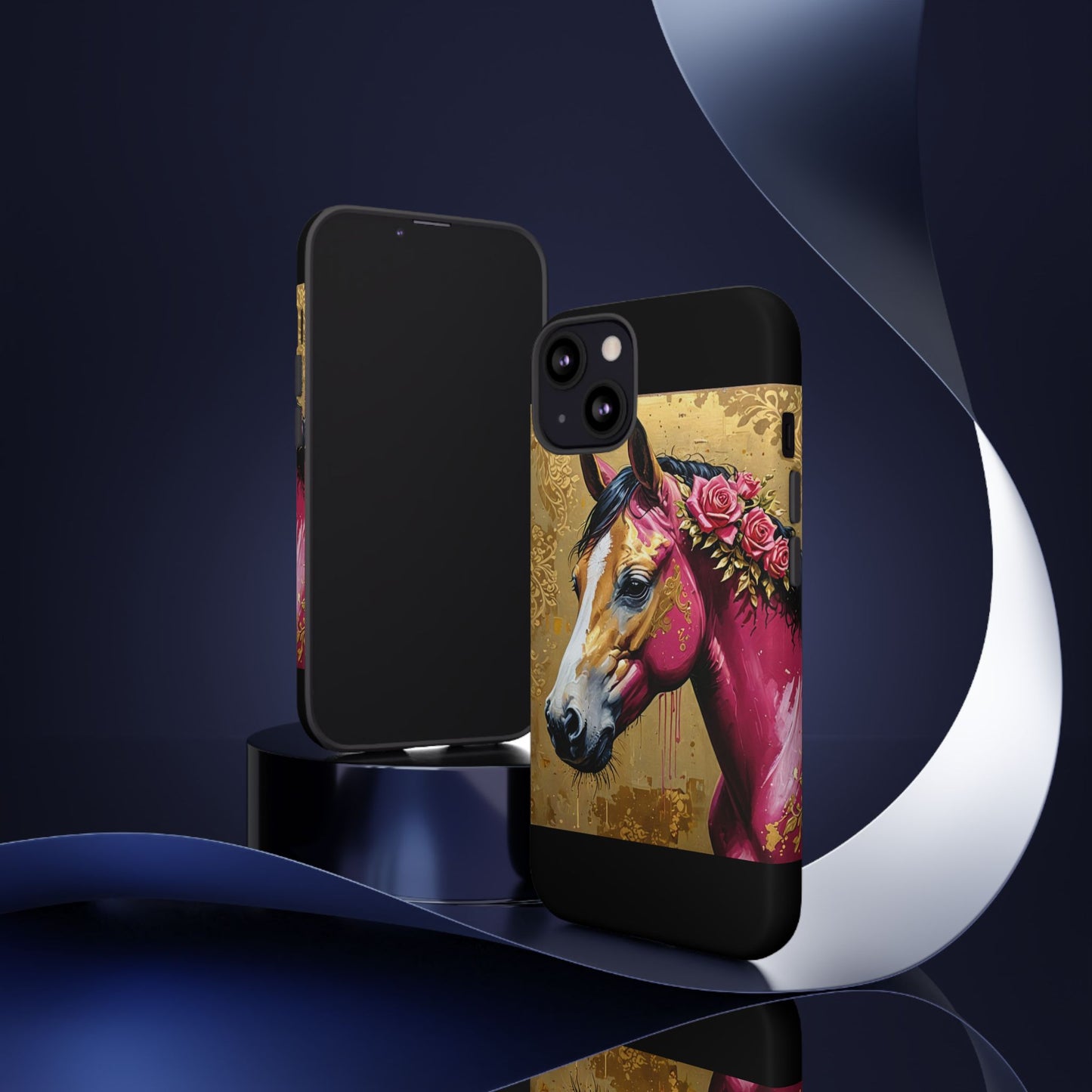 Phone Case - Elegant Horse Damask Design