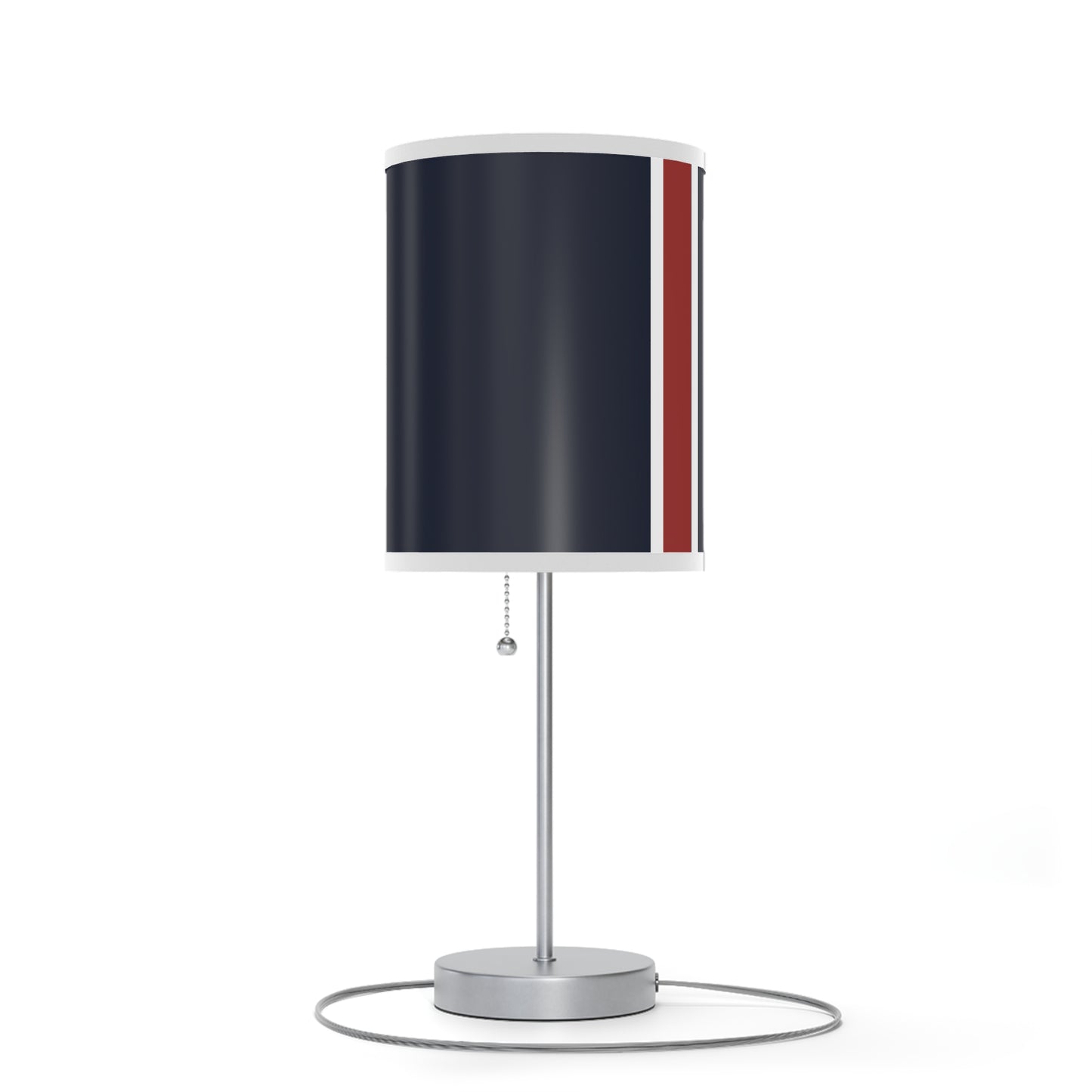 Lunar Midnight & Red-White Striped Stylish Table Lamp, Modern Home Decor, Bedroom Lighting, Unique Gift for Her, Desk Illumination
