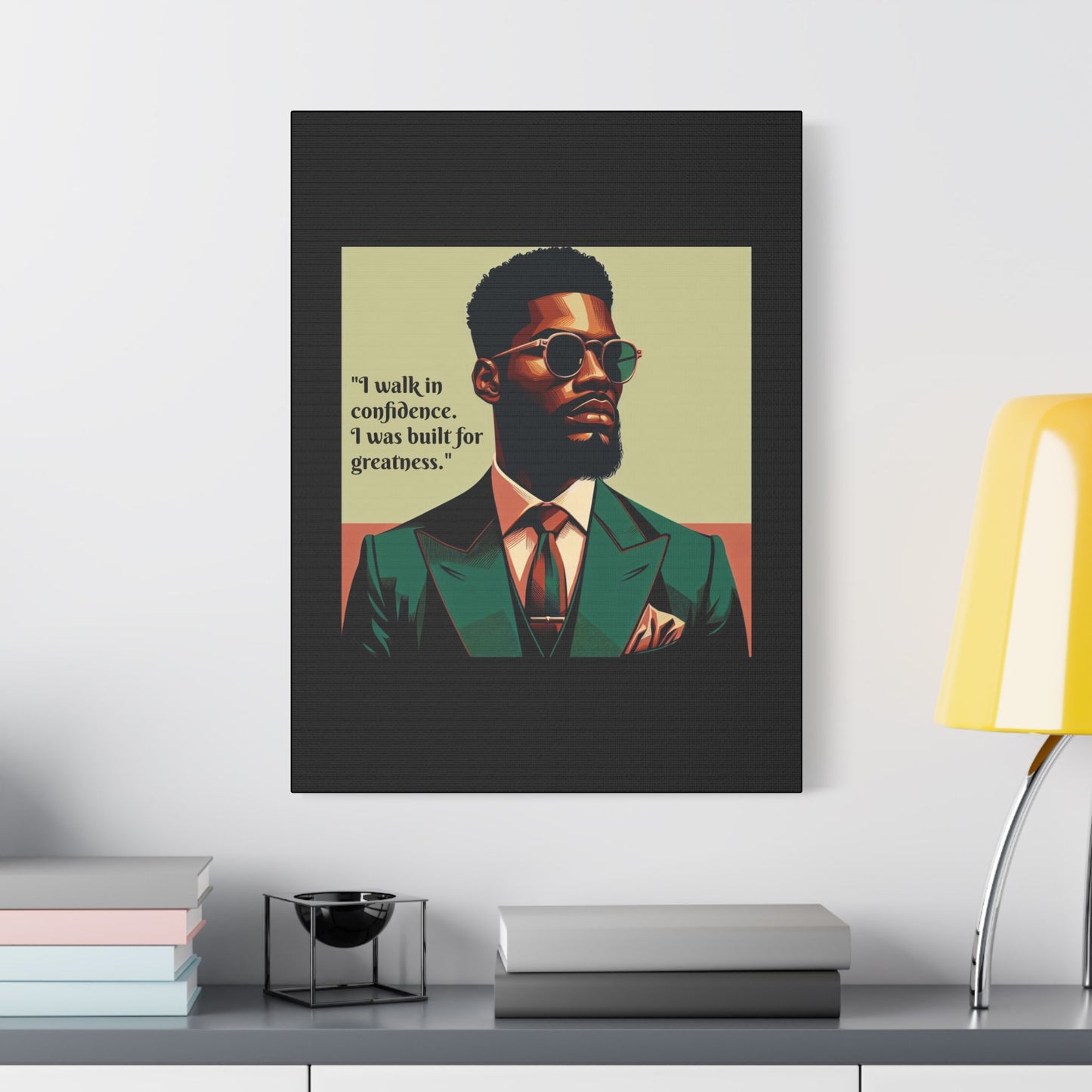 Afro Art Print Canvas, Wall Decor, Satin Stretched Canvas, African American Art, Office Decor, Home Decor - Built For Greatness