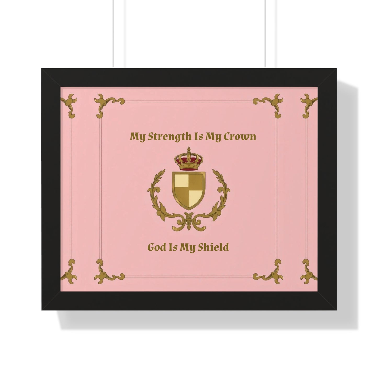 Crest & Crown Spiritual Quote Empowering Framed Poster, Inspirational Wall Art, Crown Design, Home Decor, Motivational Gift, Bible Verse Decoration