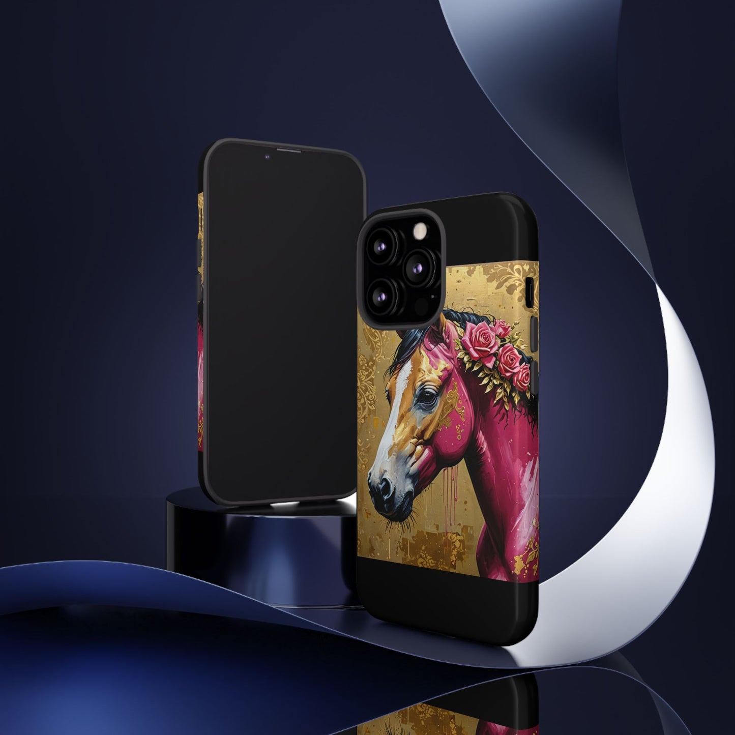 Phone Case - Elegant Horse Damask Design