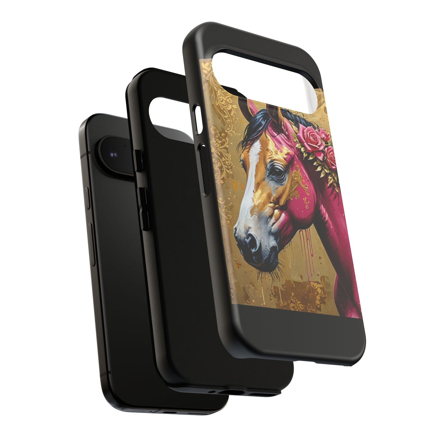 Phone Case - Elegant Horse Damask Design